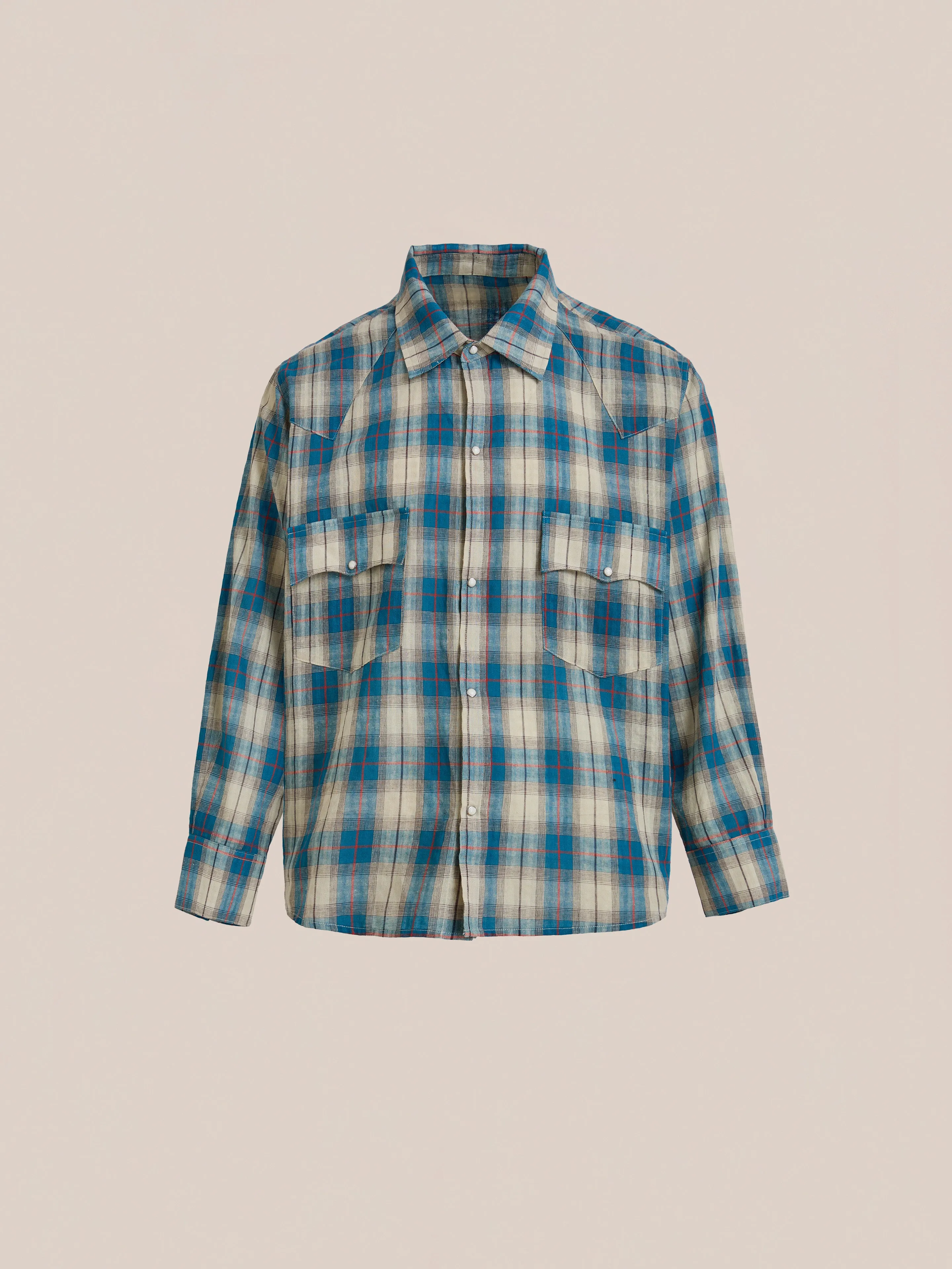 Western Plaid Snap Button Shirt sold by Found product image thumbnail 5
