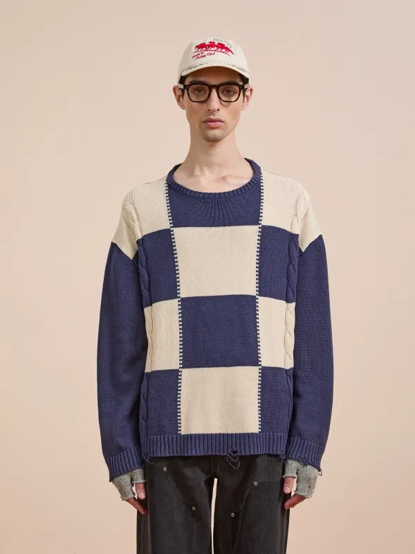 Checkered Fisherman Sweater made by Found