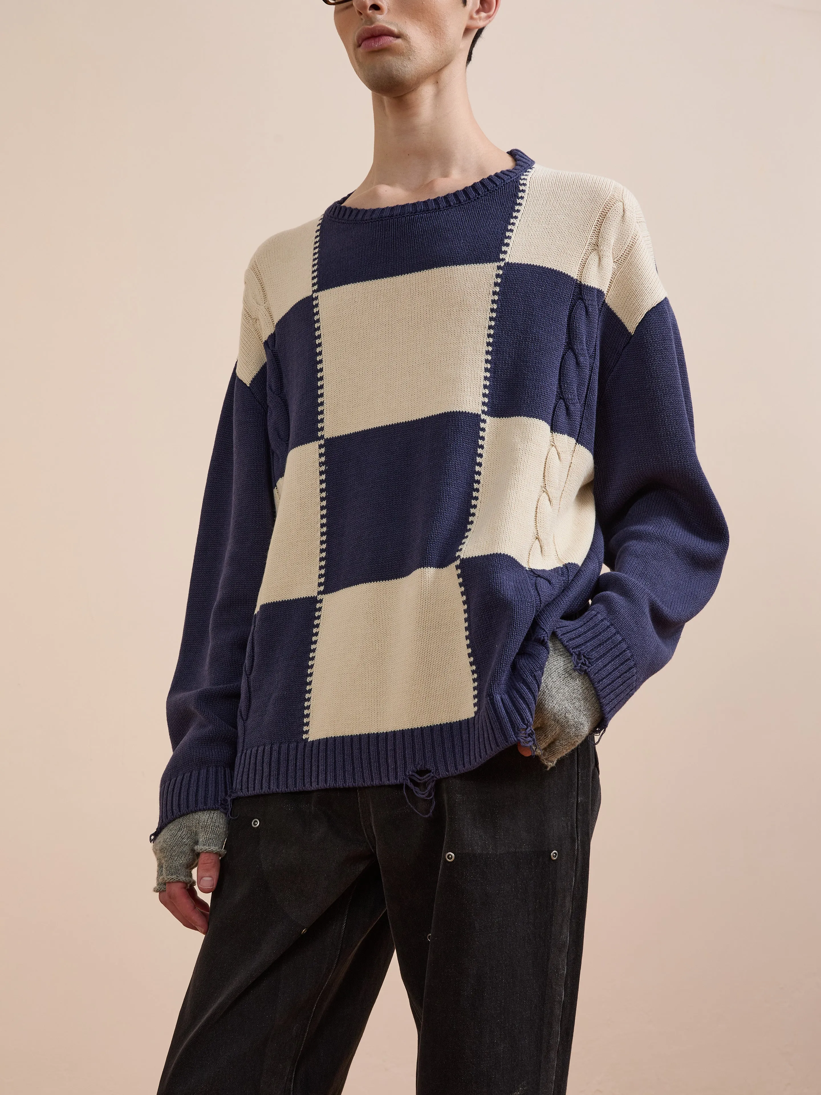 Checkered Fisherman Sweater sold by Found product image thumbnail 2