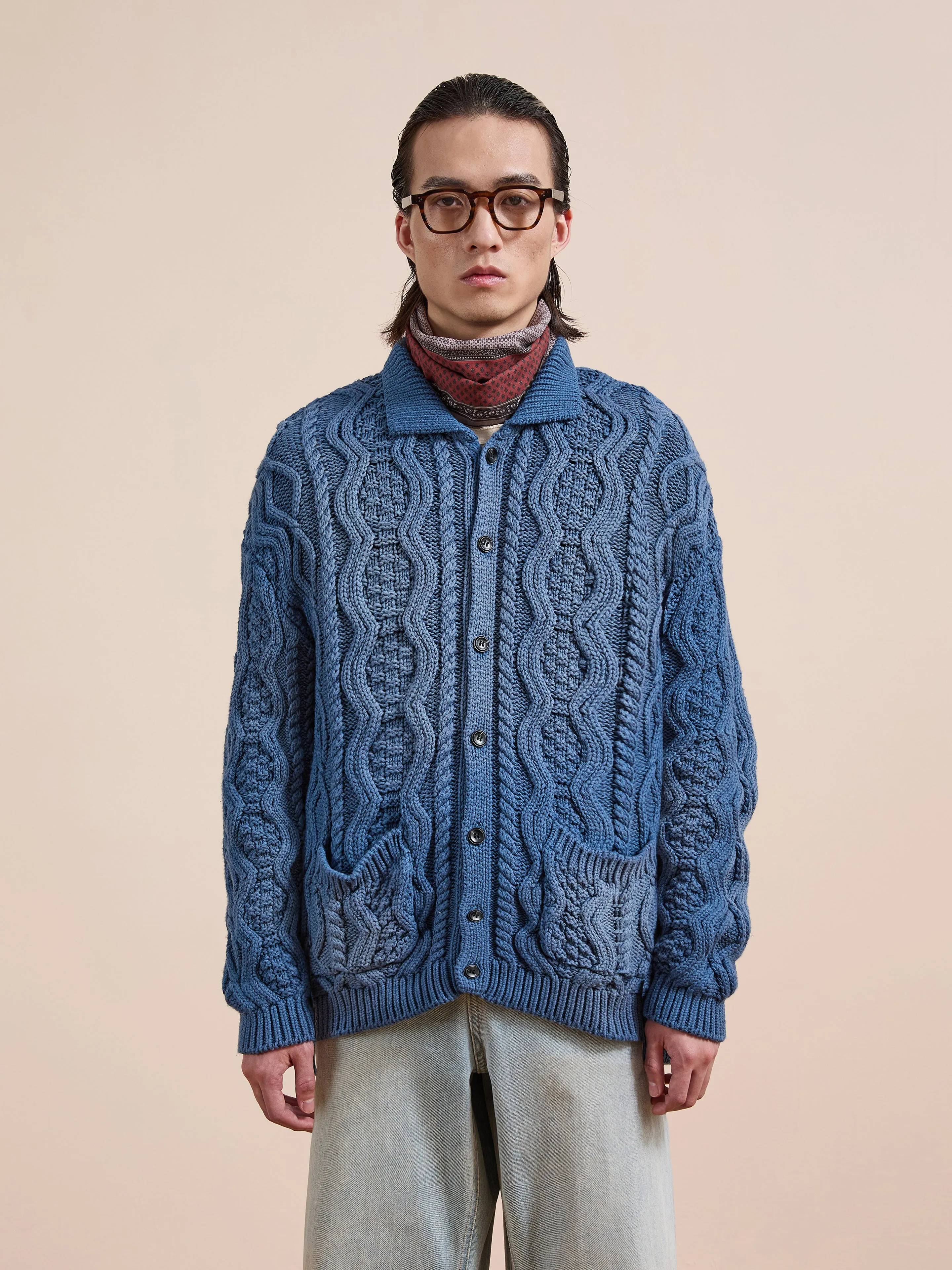 Cable Knit Buttoned Cardigan sold by Found