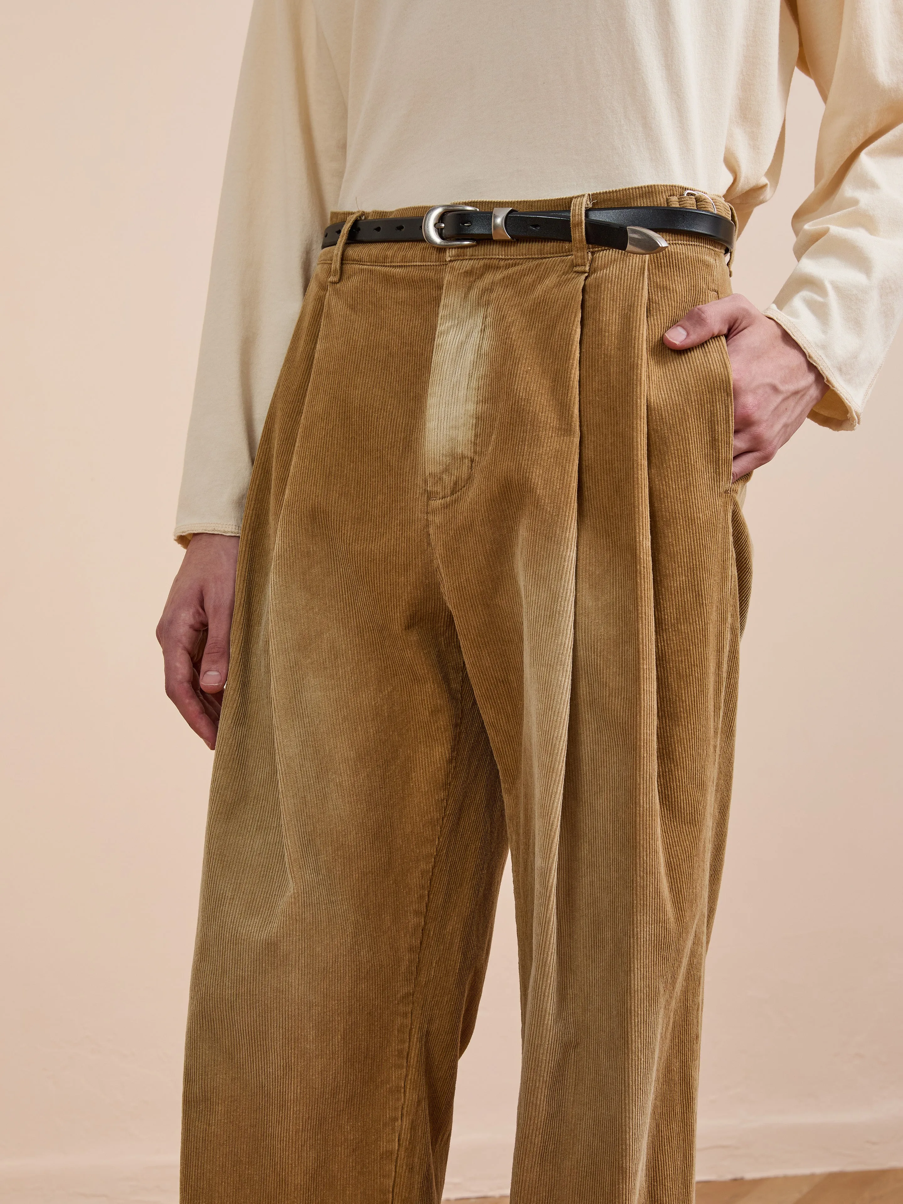 Faded Pleated Corduroy Pants sold by Found product image thumbnail 2