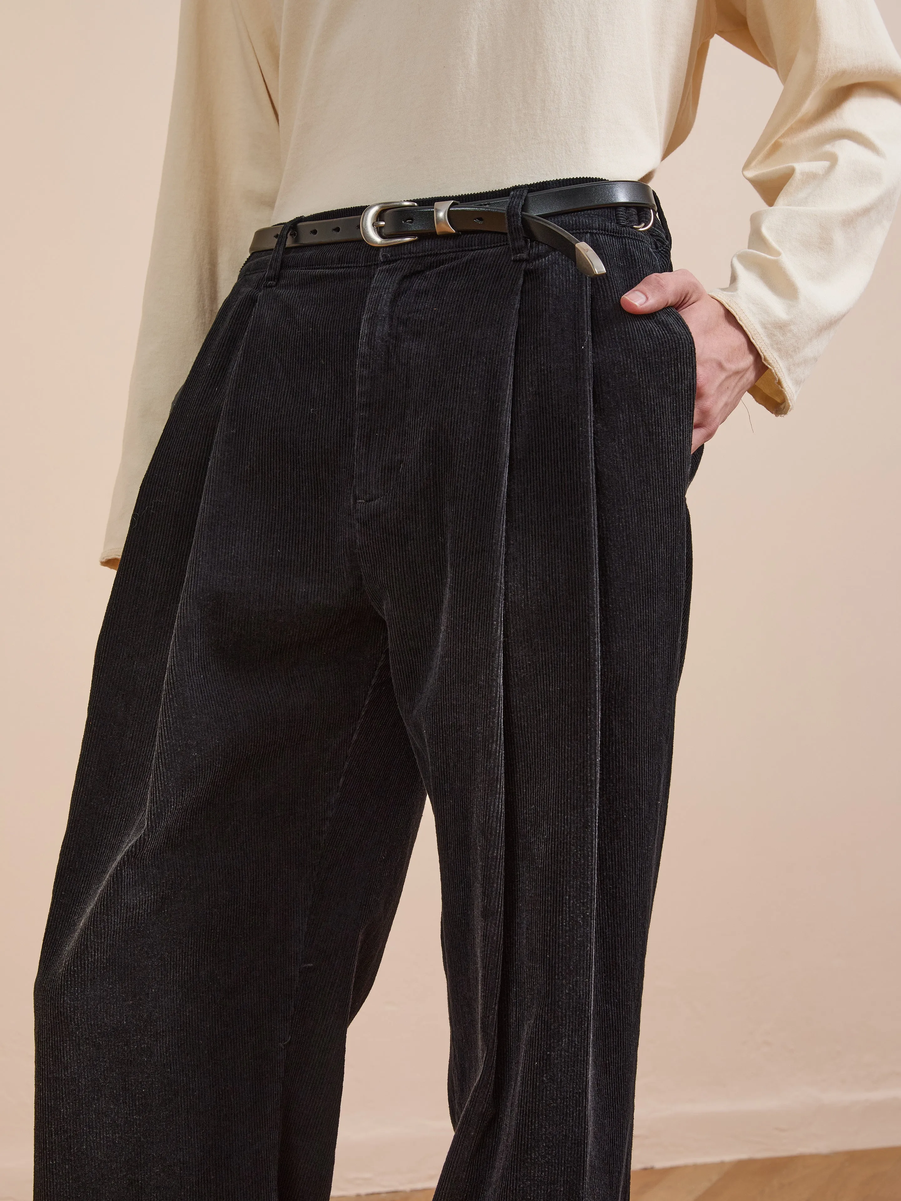 Faded Pleated Corduroy Pants sold by Found product image thumbnail 2