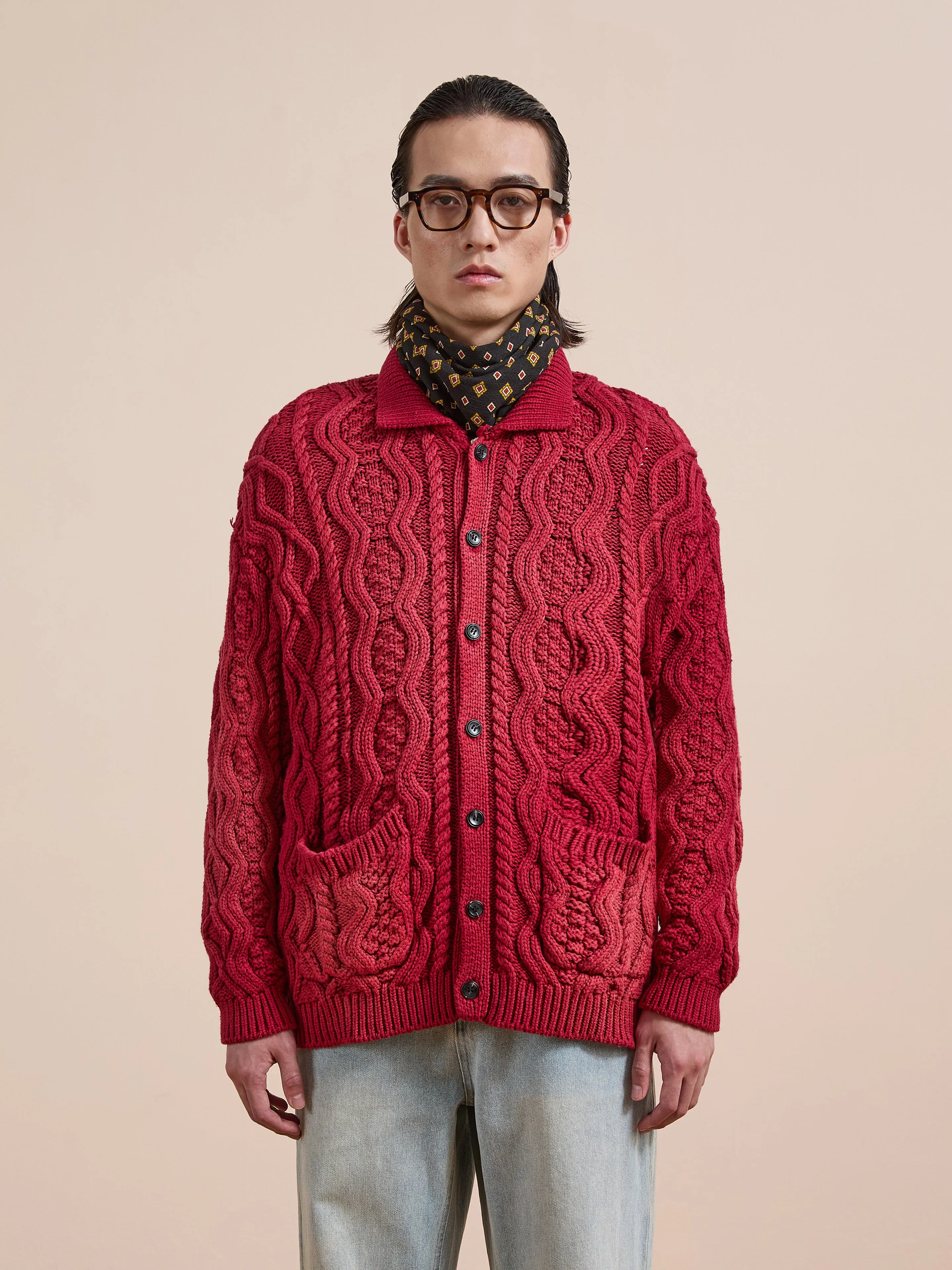 Cable Knit Buttoned Cardigan sold by Found