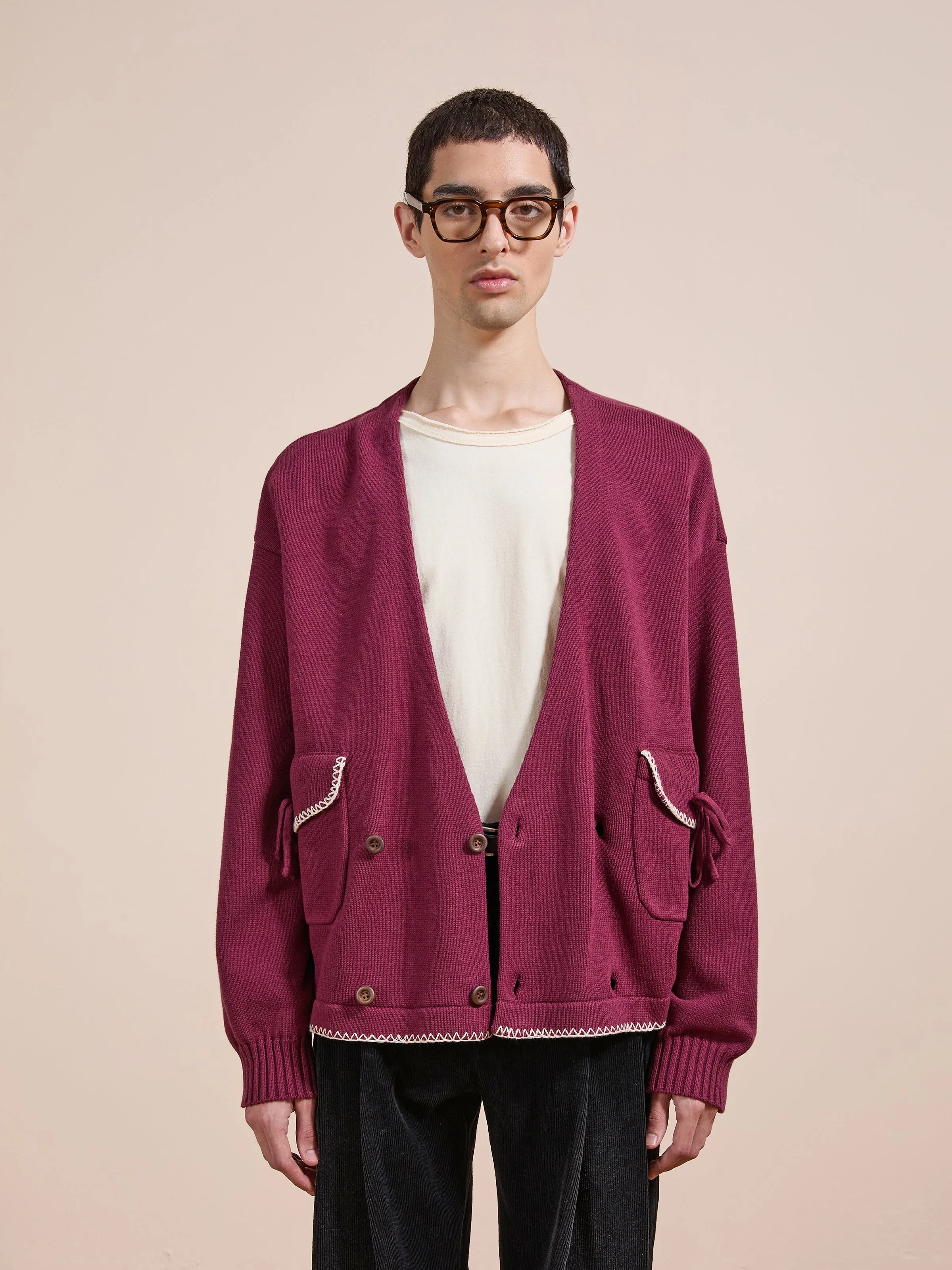 Double Breasted Bow Cardigan sold by Found