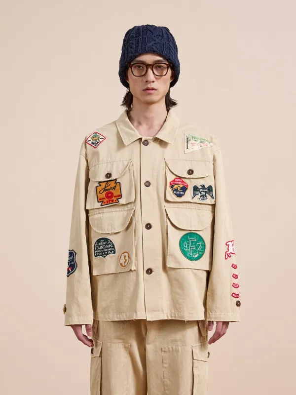 Herringbone Utility Patchwork Jacket sold by Found