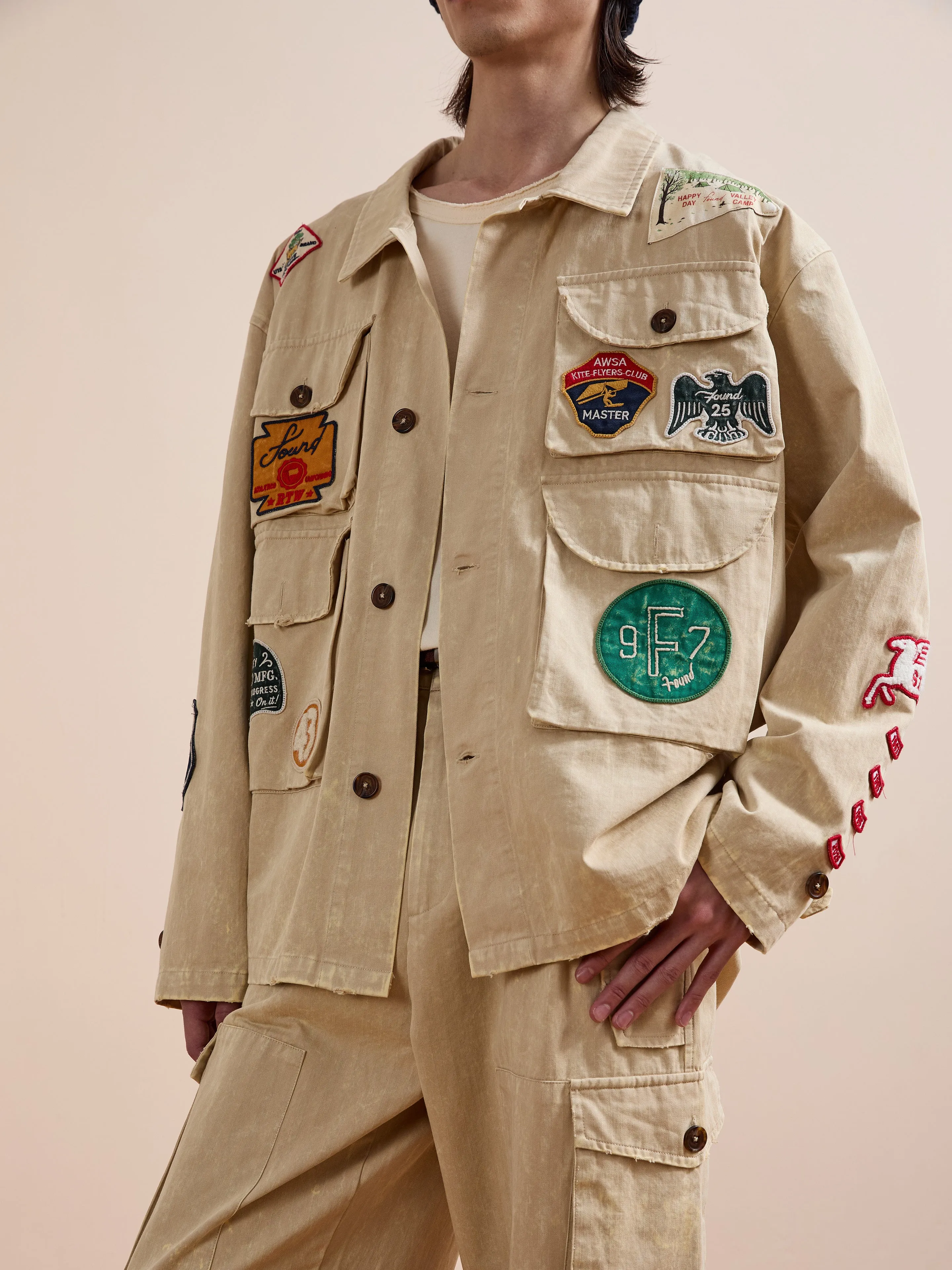 Herringbone Utility Patchwork Jacket sold by Found product image thumbnail 3