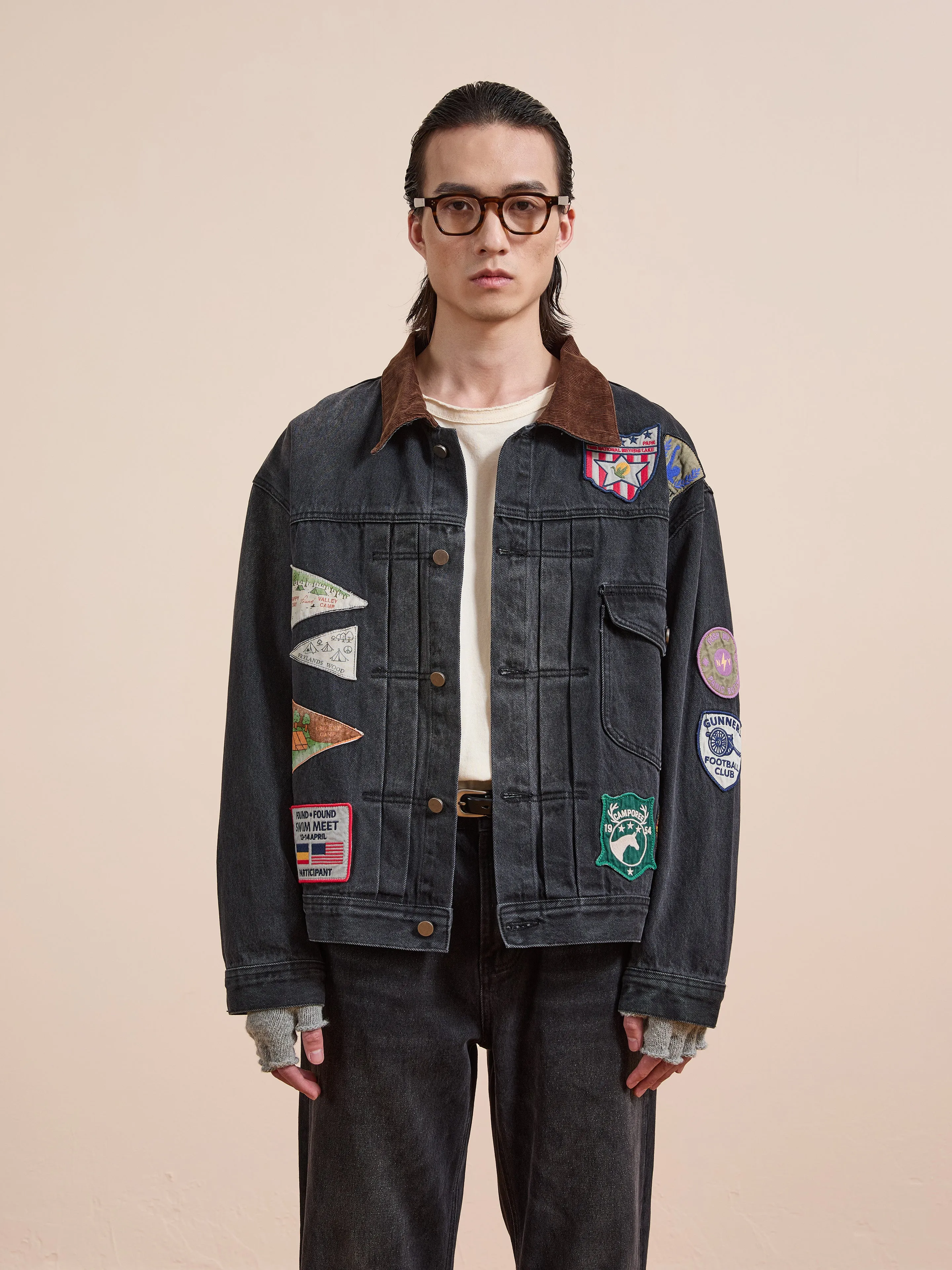 Denim Patchwork Jacket sold by Found