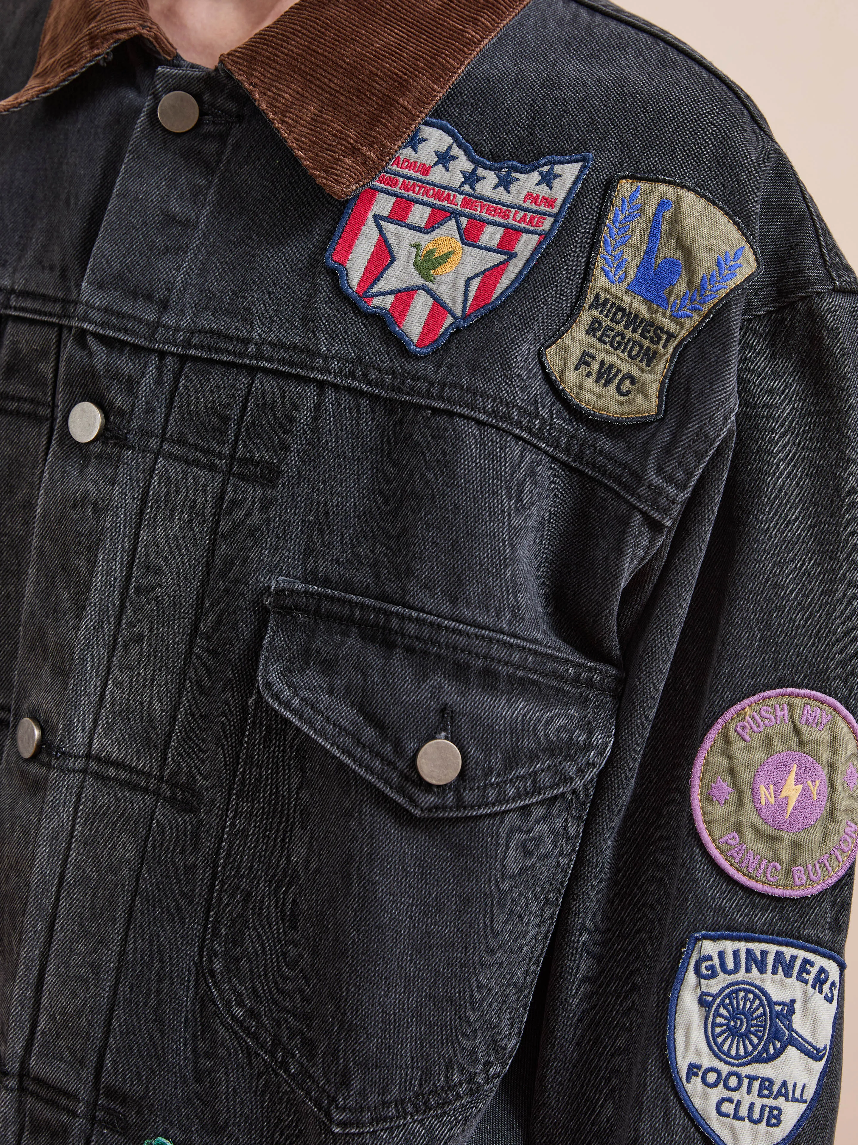 Denim Patchwork Jacket sold by Found product image thumbnail 2