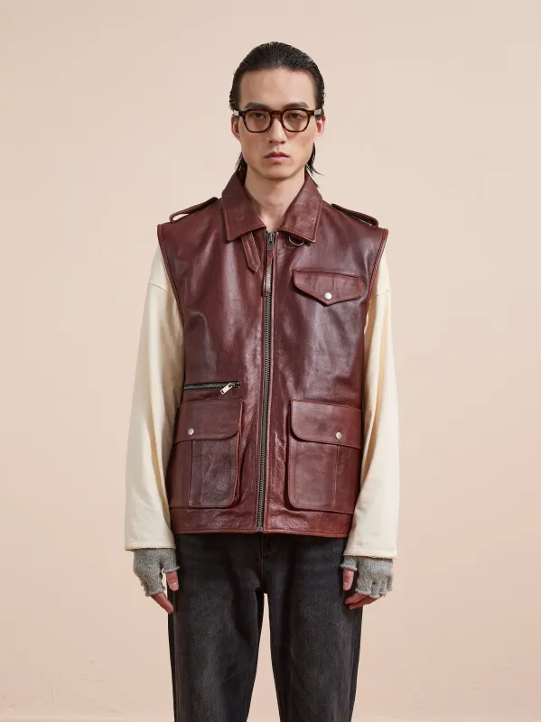 Leather Pocket Vest sold by Found