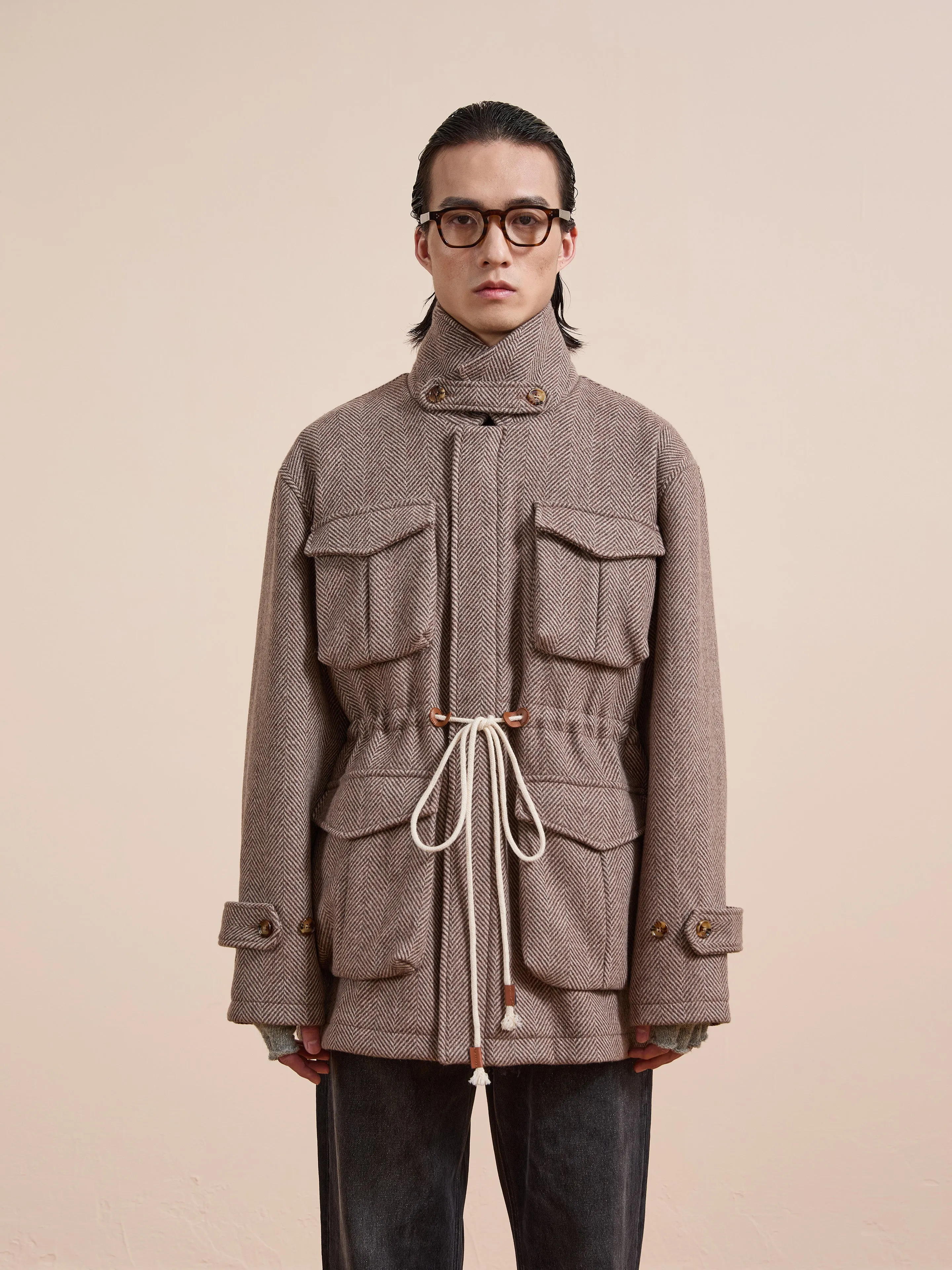 Herringbone Wool Barn Jacket sold by Found