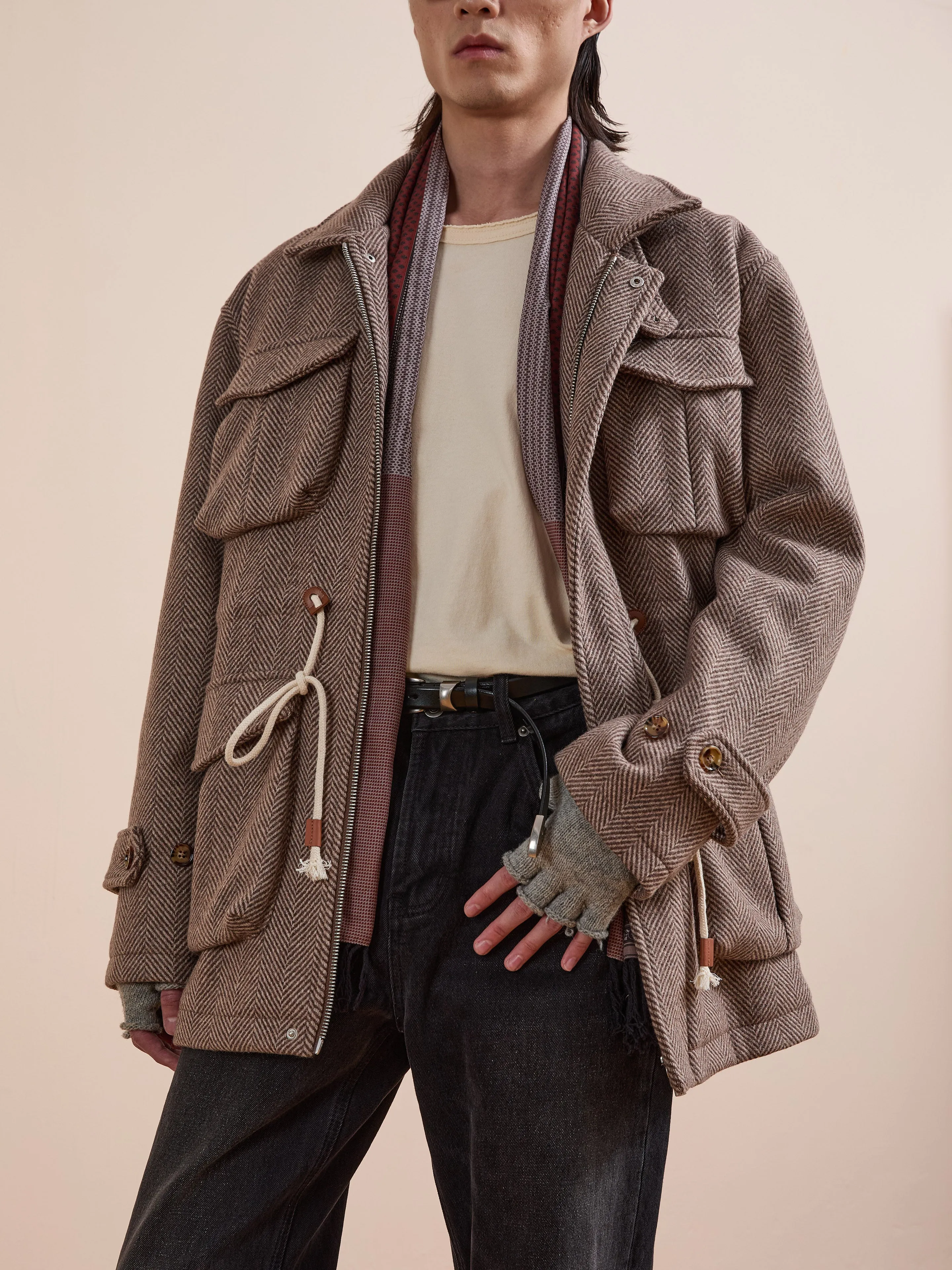 Herringbone Wool Barn Jacket sold by Found product image thumbnail 2