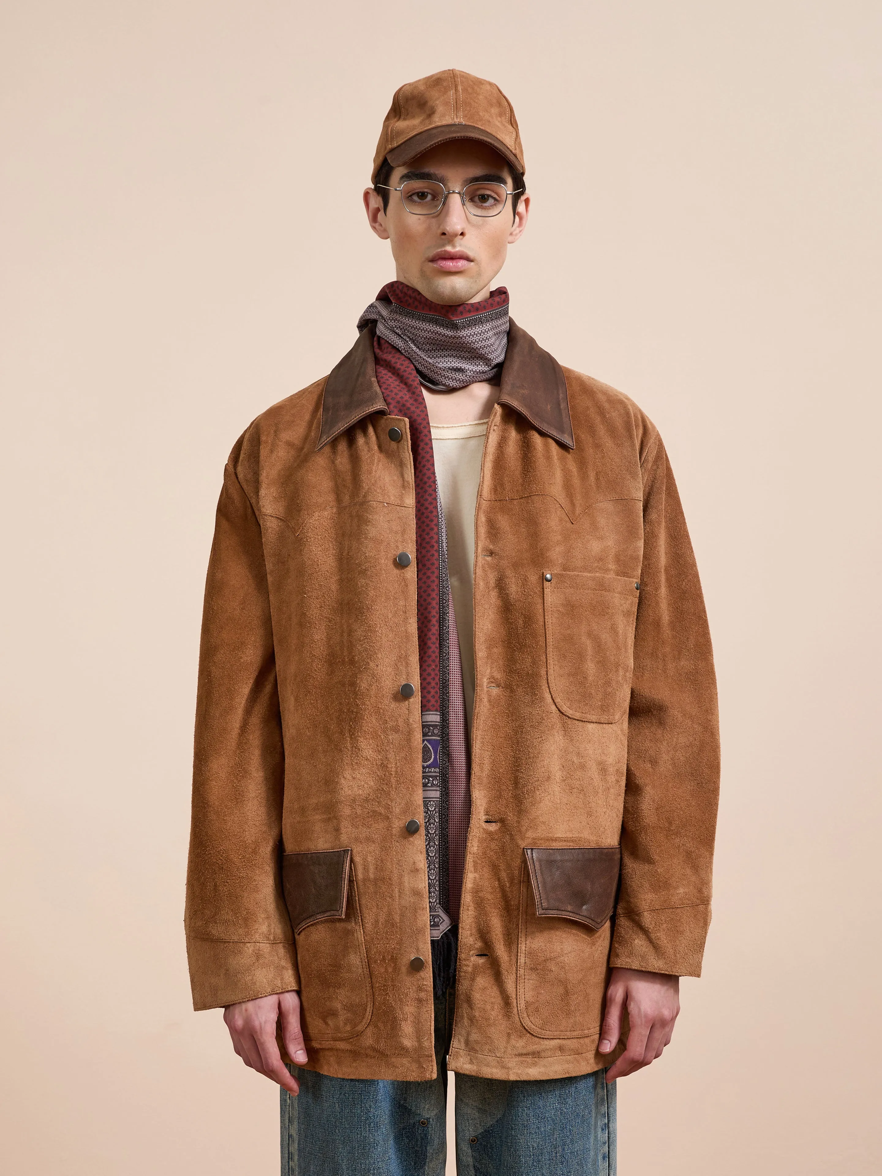 Suede Contrast Chore Jacket sold by Found