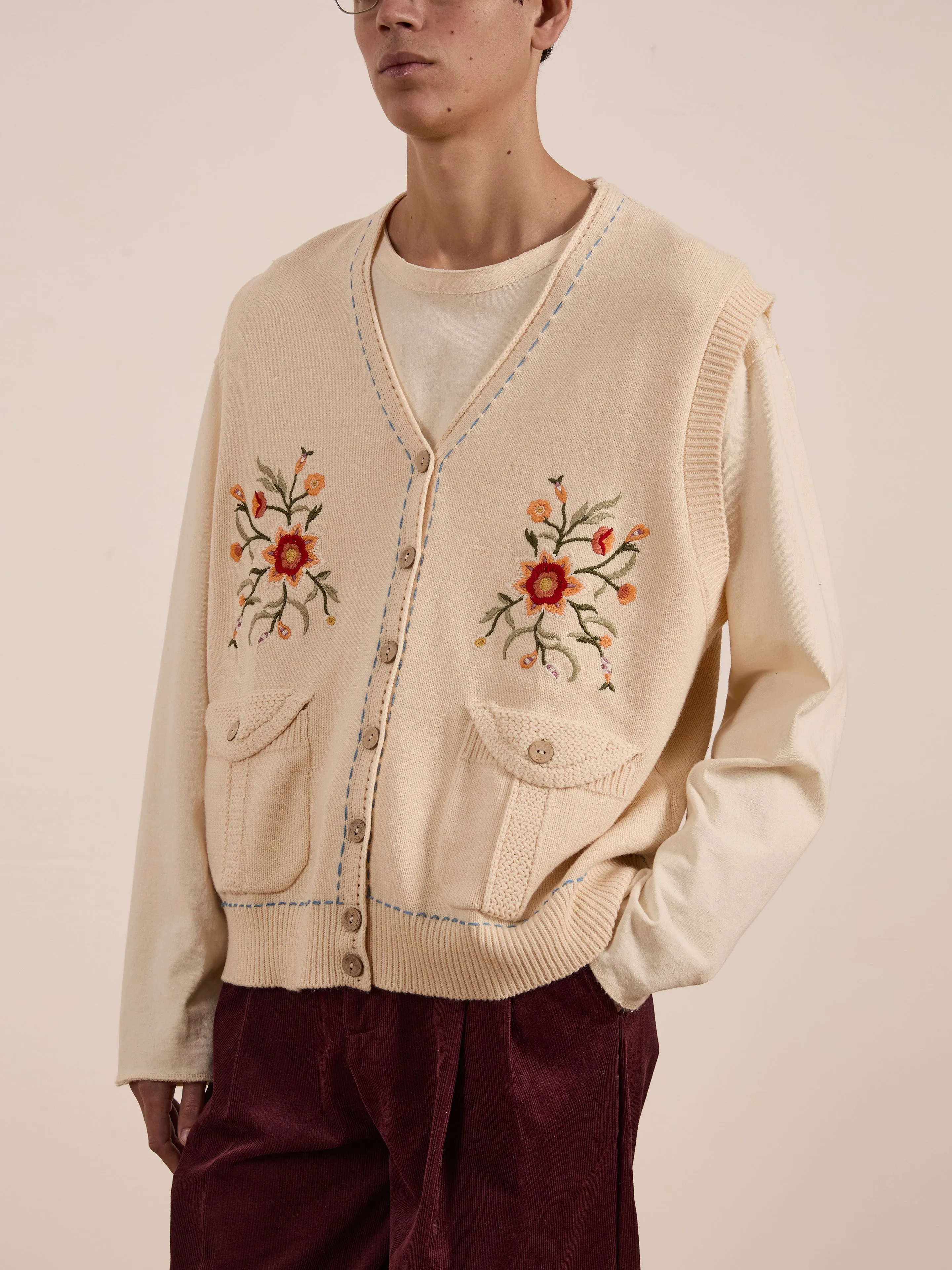 Floral Embroidered Knit Vest sold by Found product image thumbnail 2