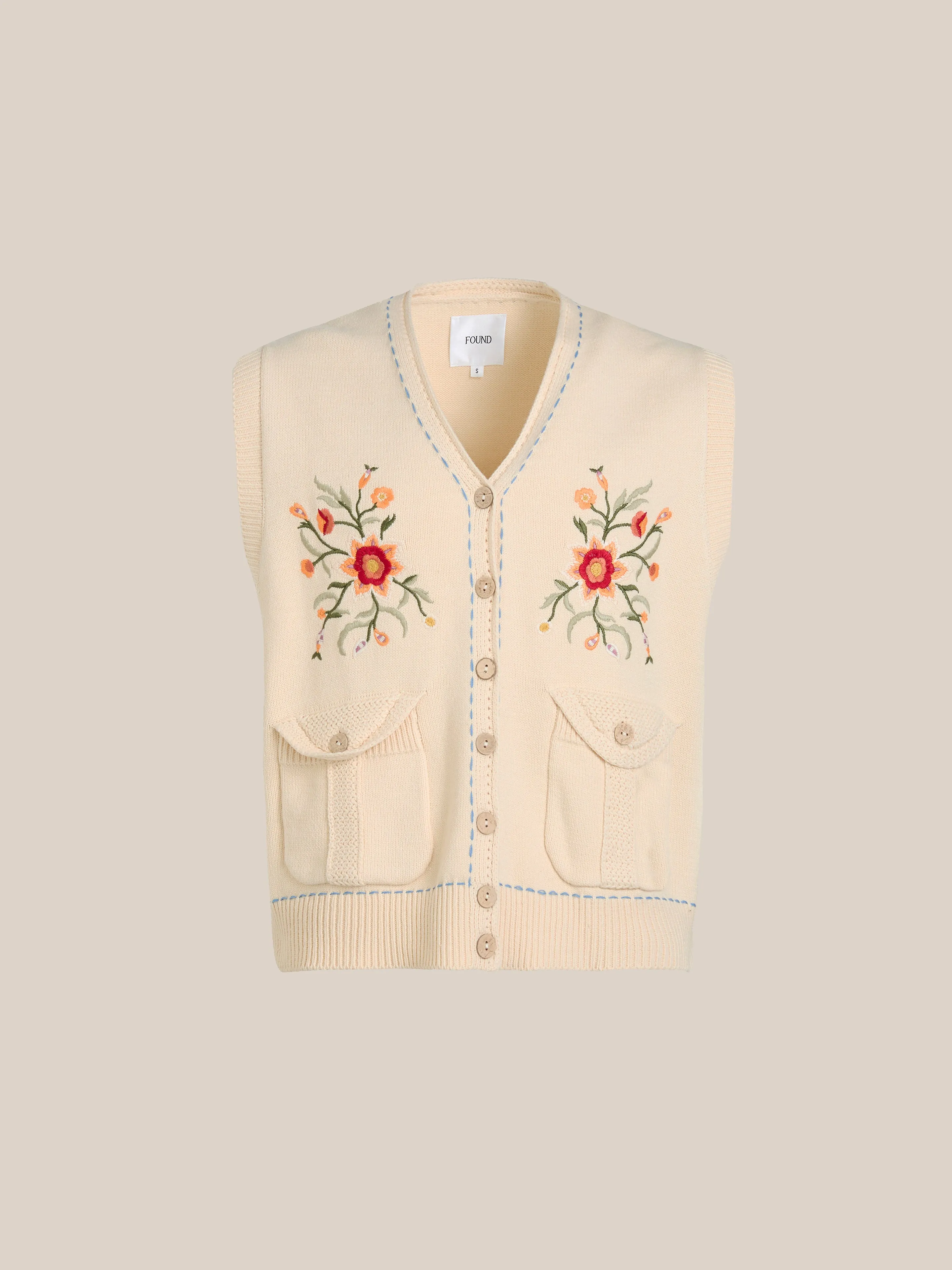 Floral Embroidered Knit Vest sold by Found product image thumbnail 5