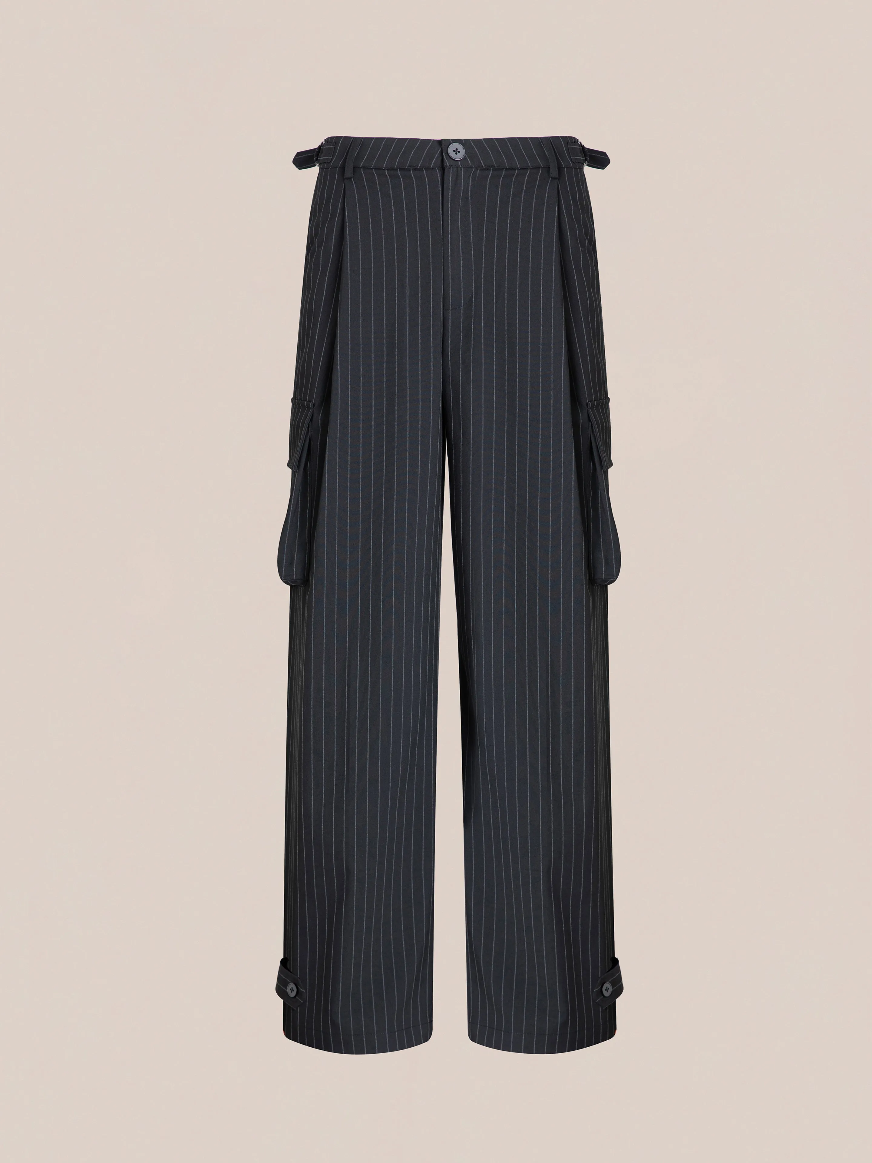Hava Pinstripe Pleated Cargo Trousers sold by Found product image thumbnail 5