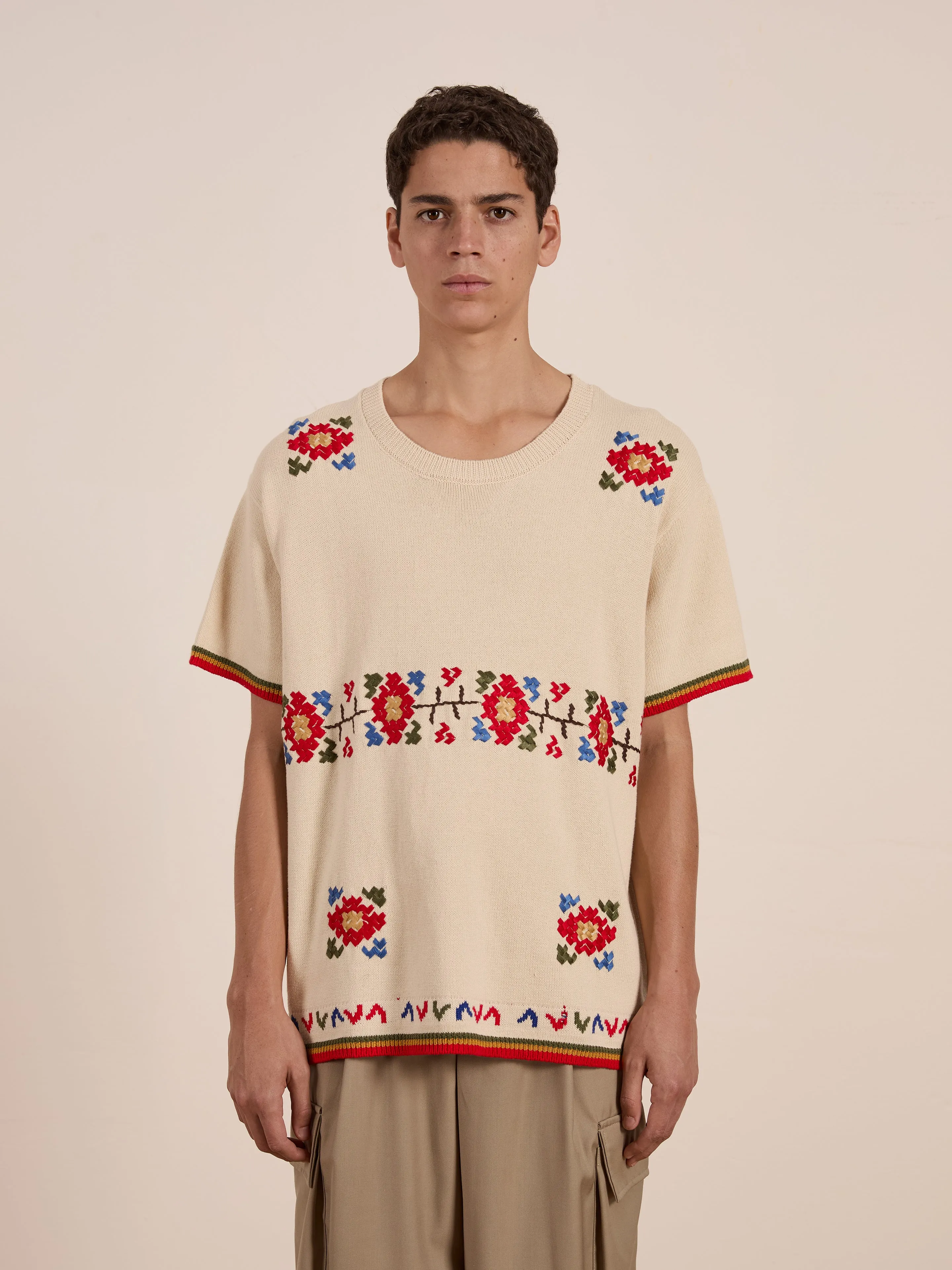 Knit Flower Petal Tee sold by Found