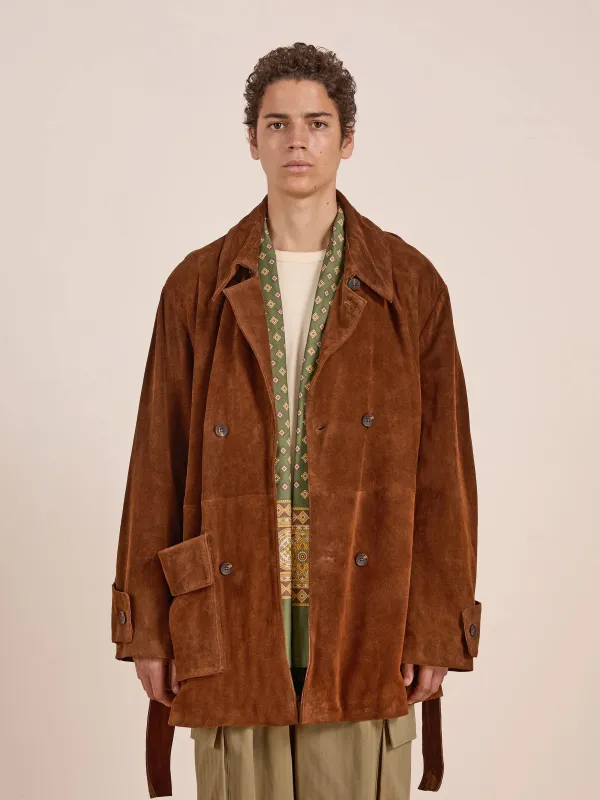 Double Breasted Suede Leather Jacket sold by Found