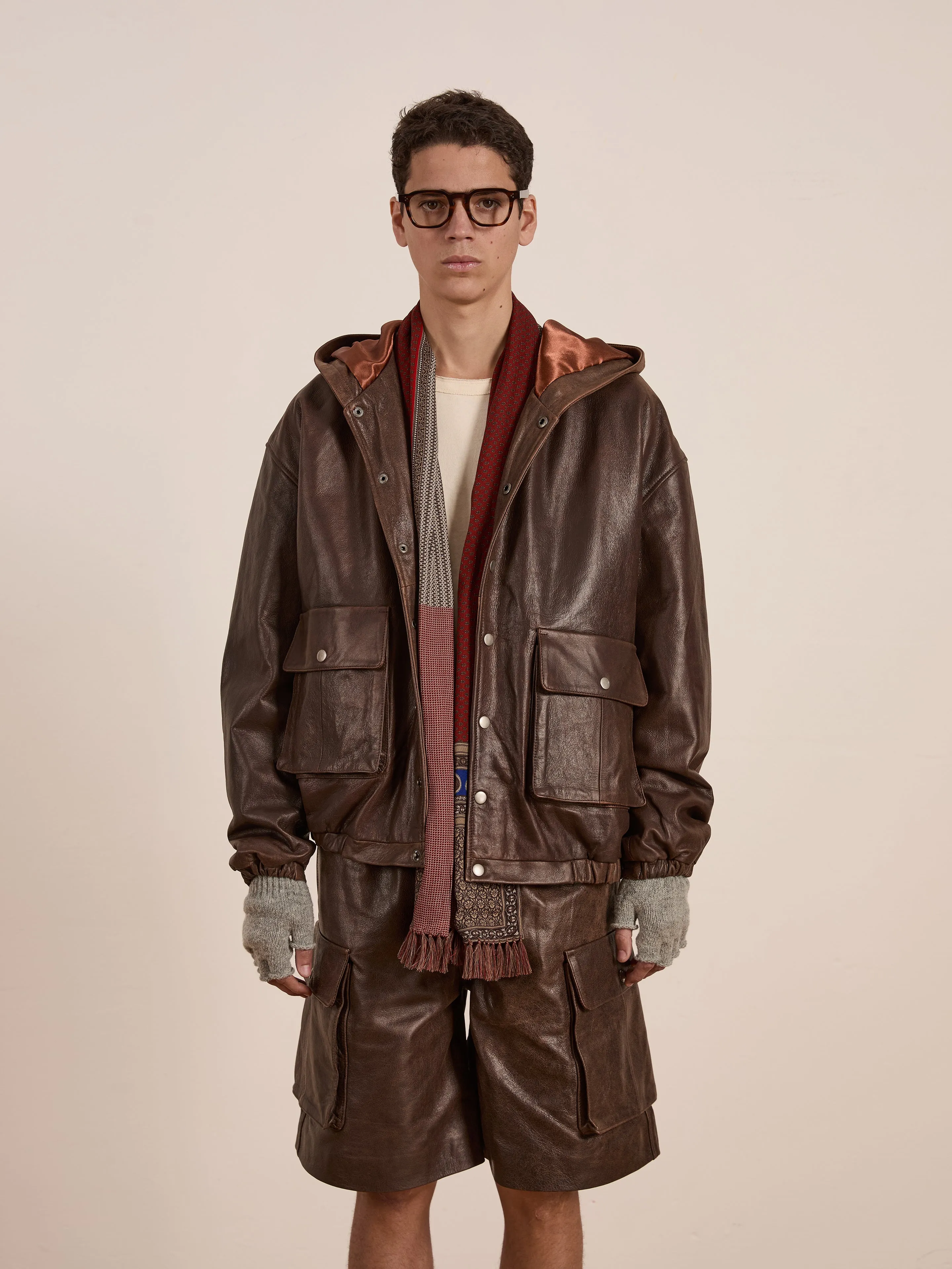 Dusk Distressed Genuine Leather Hoodie sold by Found product image thumbnail 4