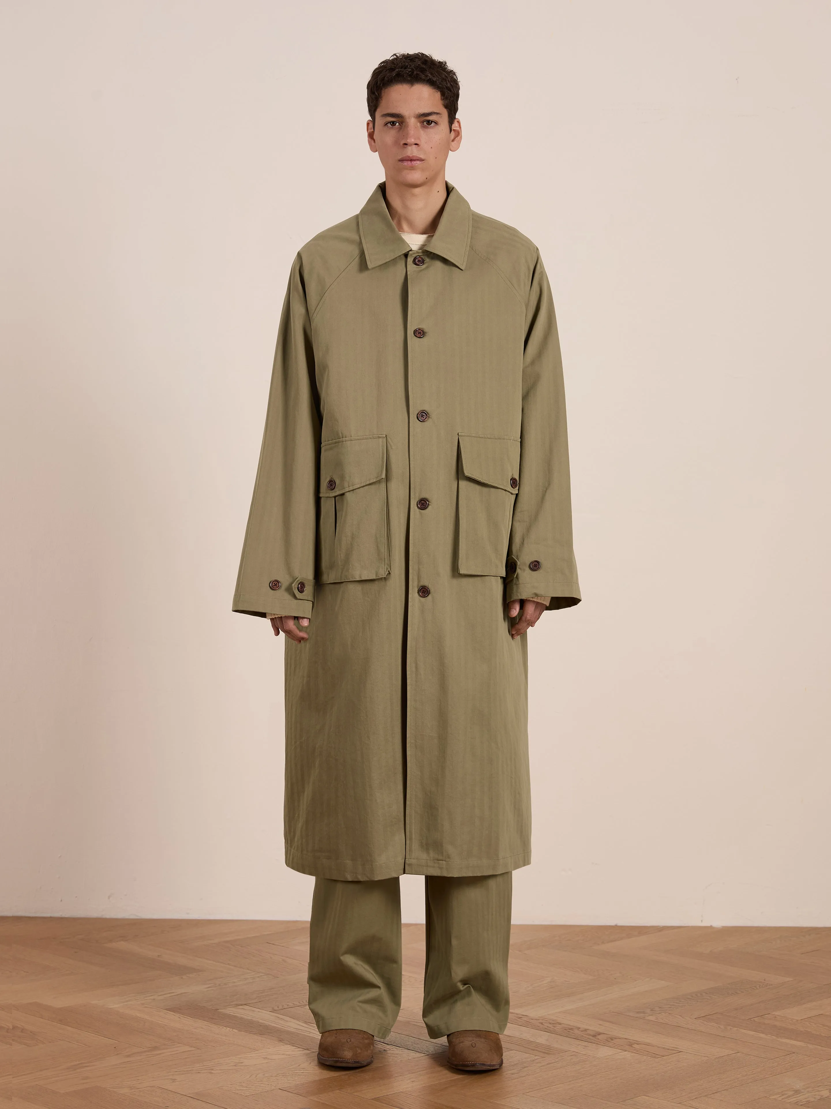 Herringbone Twill Trench Coat sold by Found product image thumbnail 4