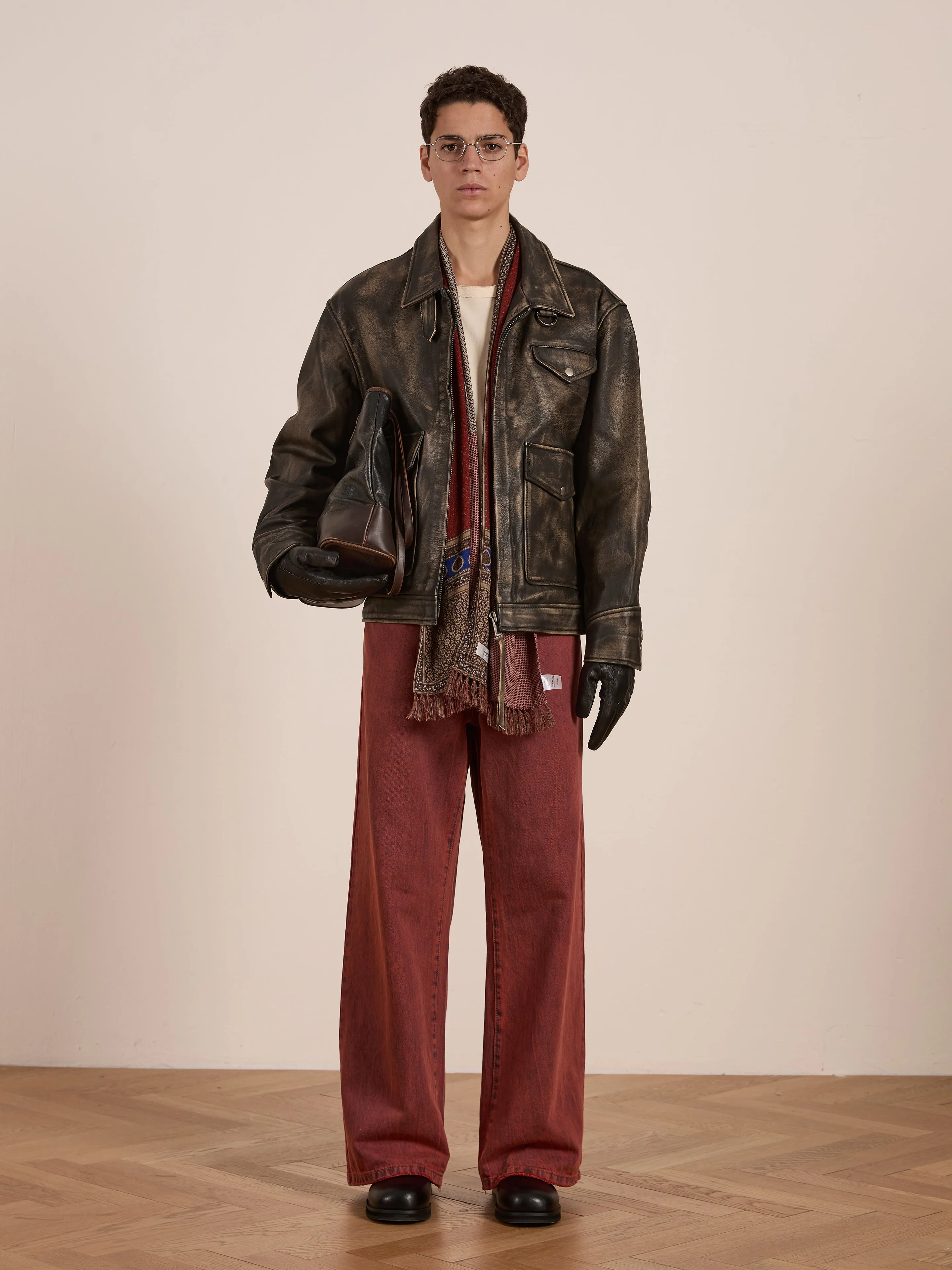 Distressed Leather Pocket Jacket sold by Found product image thumbnail 5