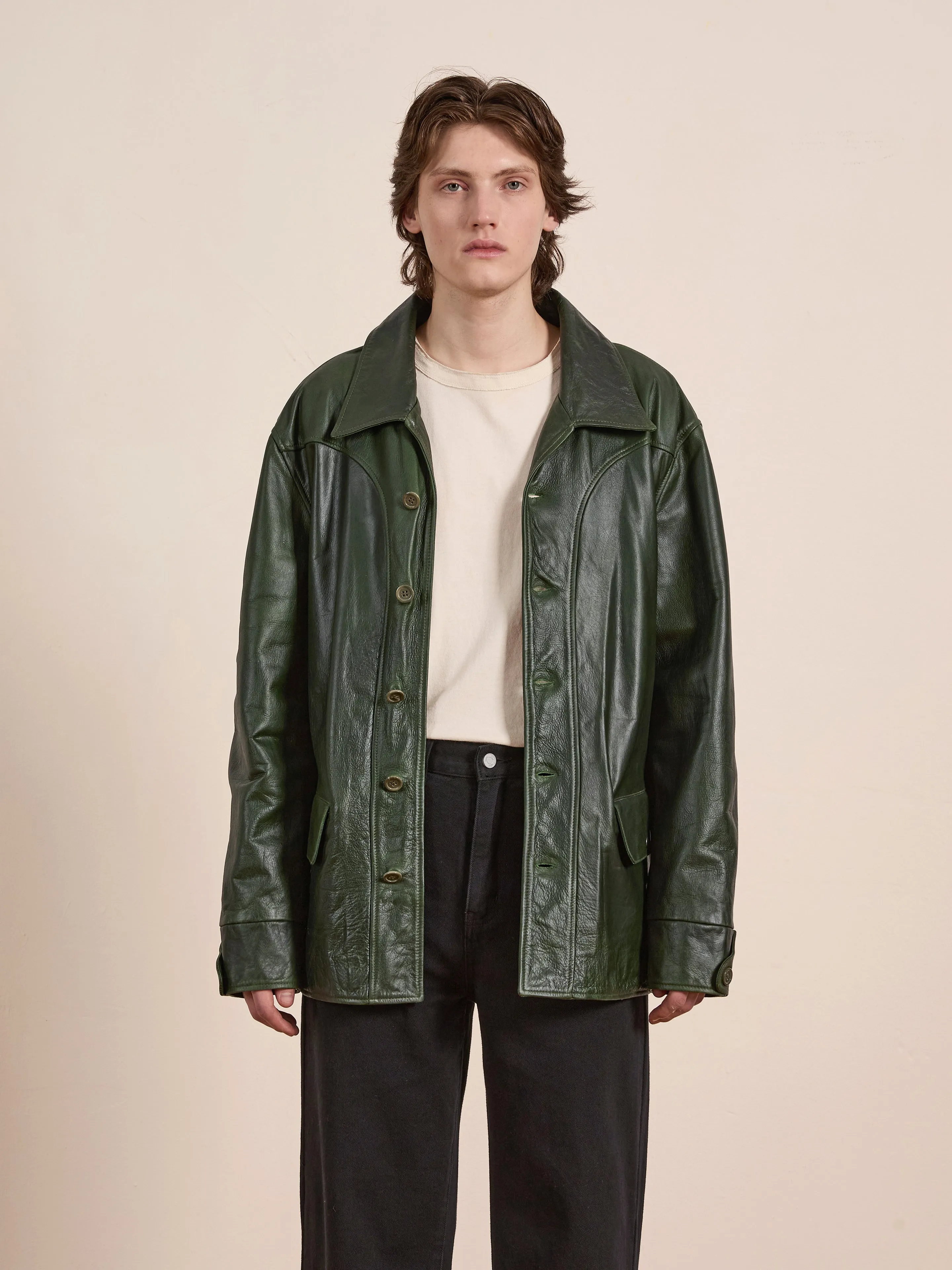 Leather Field Jacket sold by Found product image thumbnail 4