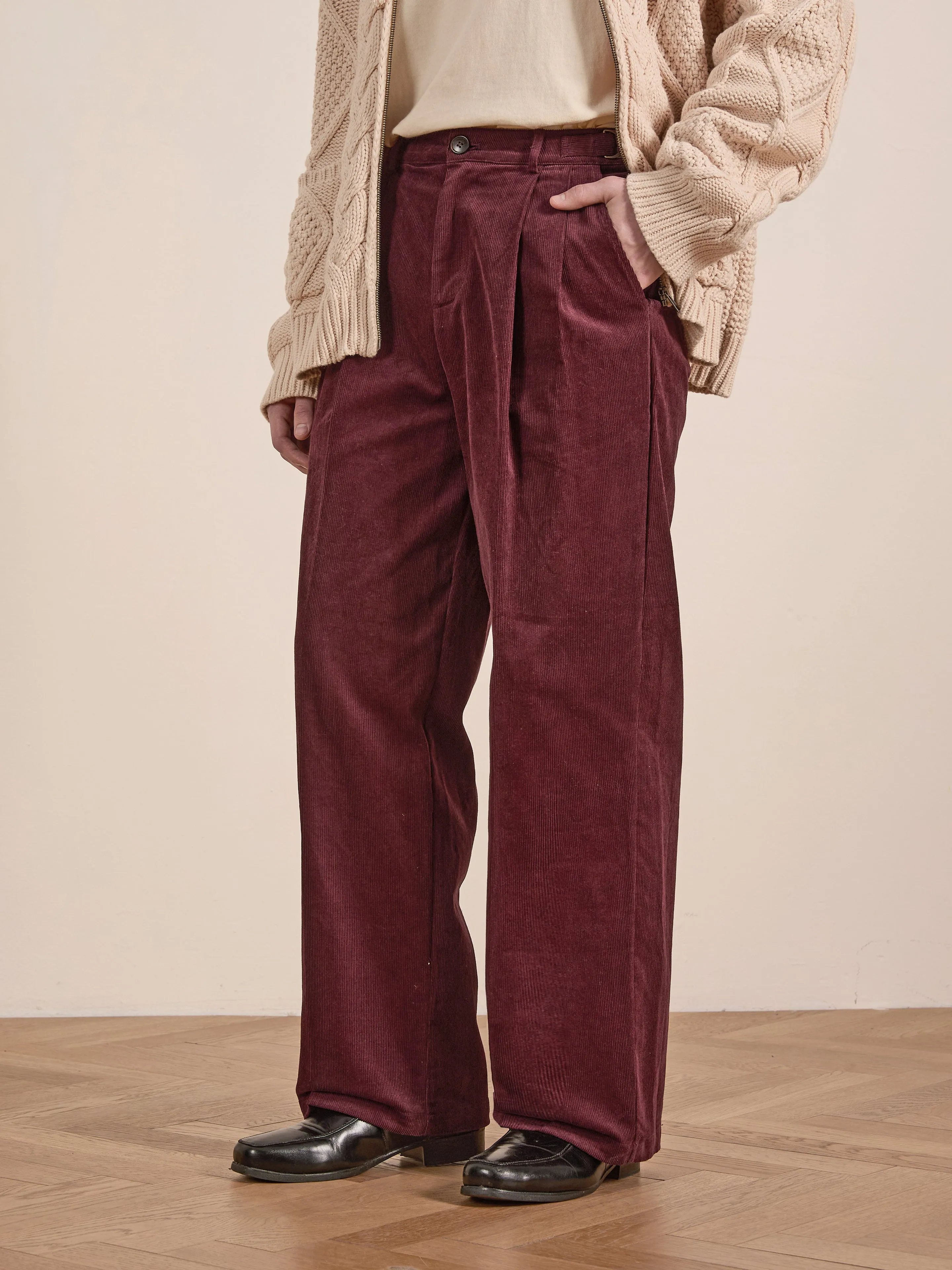 Corduroy Pleated Trouser sold by Found product image thumbnail 3
