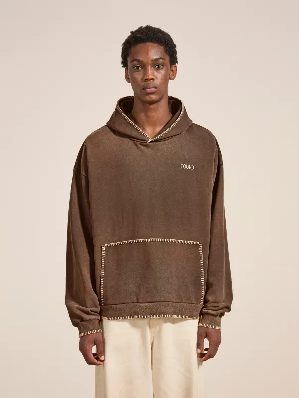 Stitched Border Distressed Logo Hoodie sold by Found