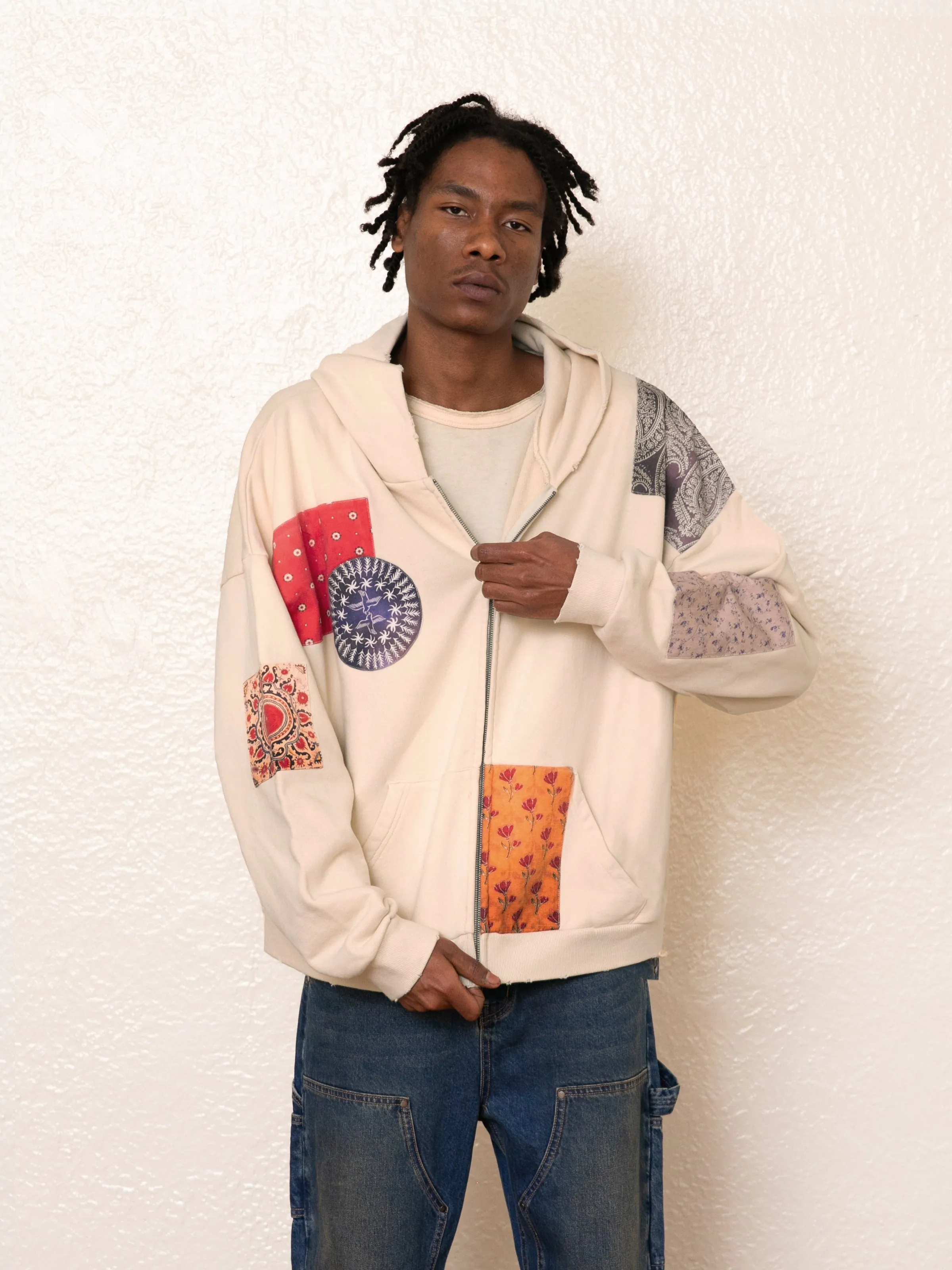 Tapestry Patchwork Zip Up Hoodie sold by Found product image thumbnail 2