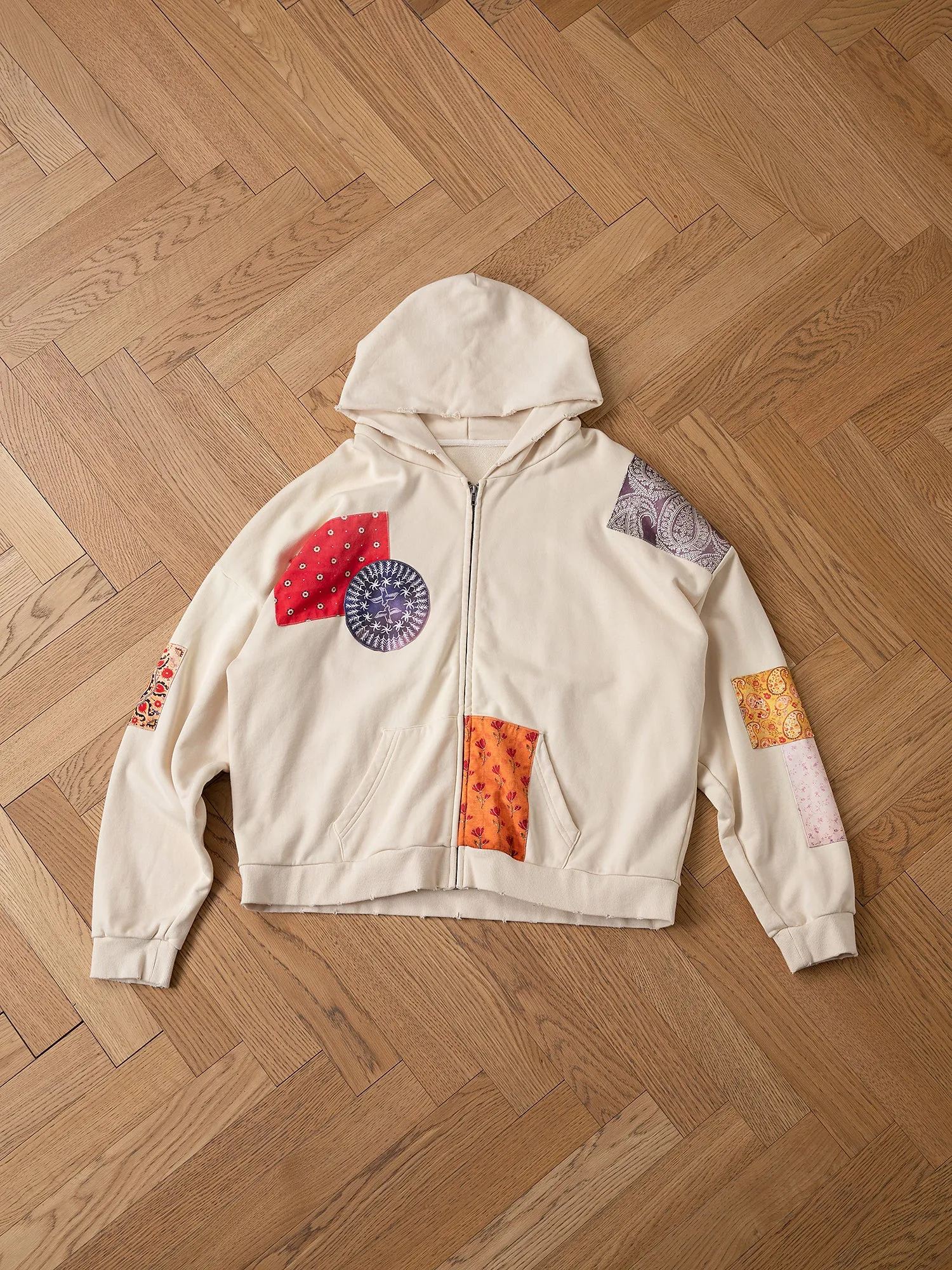 Tapestry Patchwork Zip Up Hoodie sold by Found product image thumbnail 4