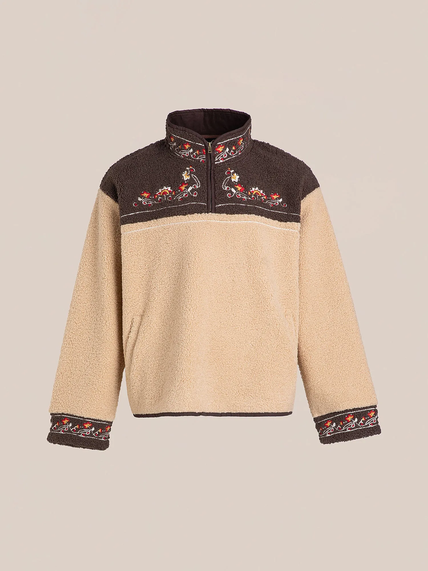 Pahari Floral Embroidered Sherpa Pullover sold by Found