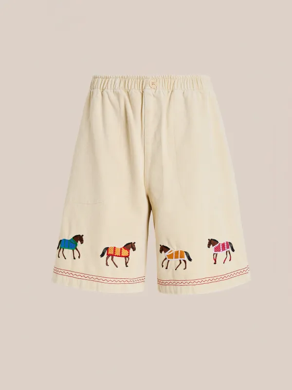 Embroidered Horse Shorts sold by Found