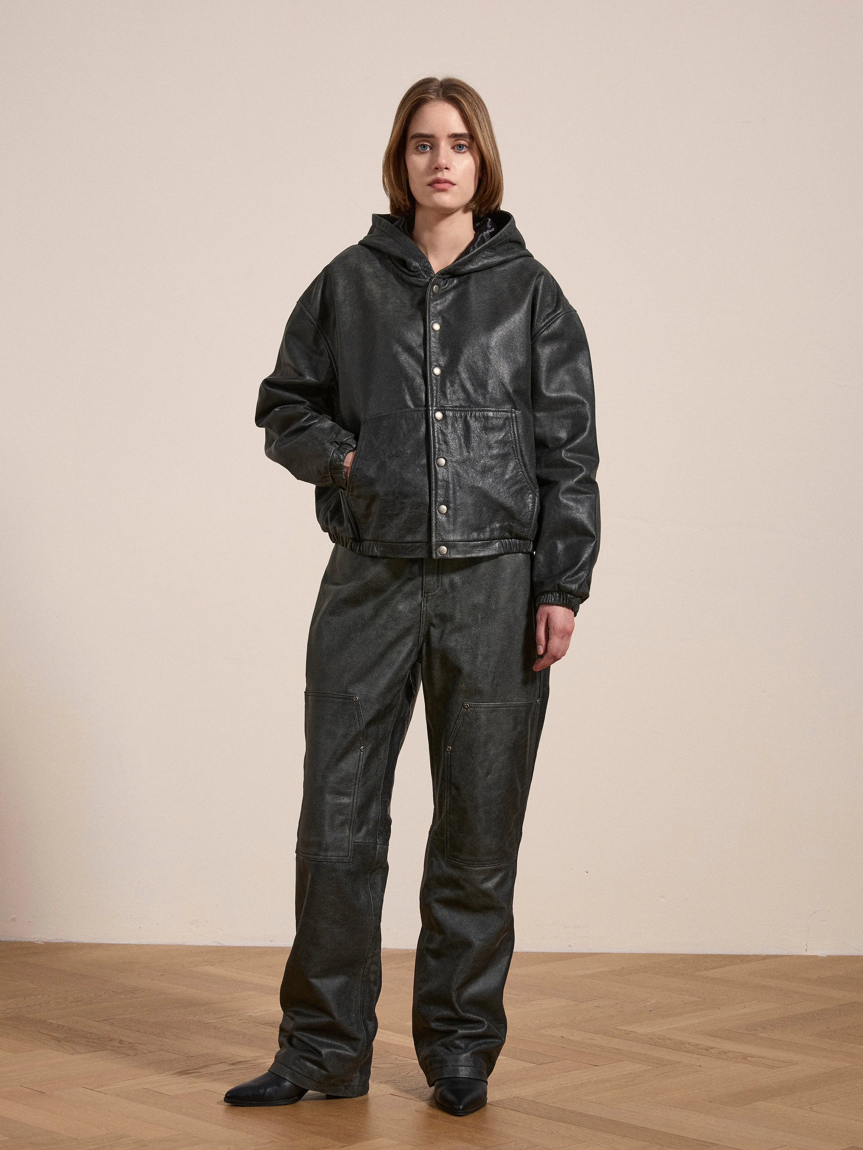 Distressed Genuine Leather Carpenter Pants sold by Found product image thumbnail 5