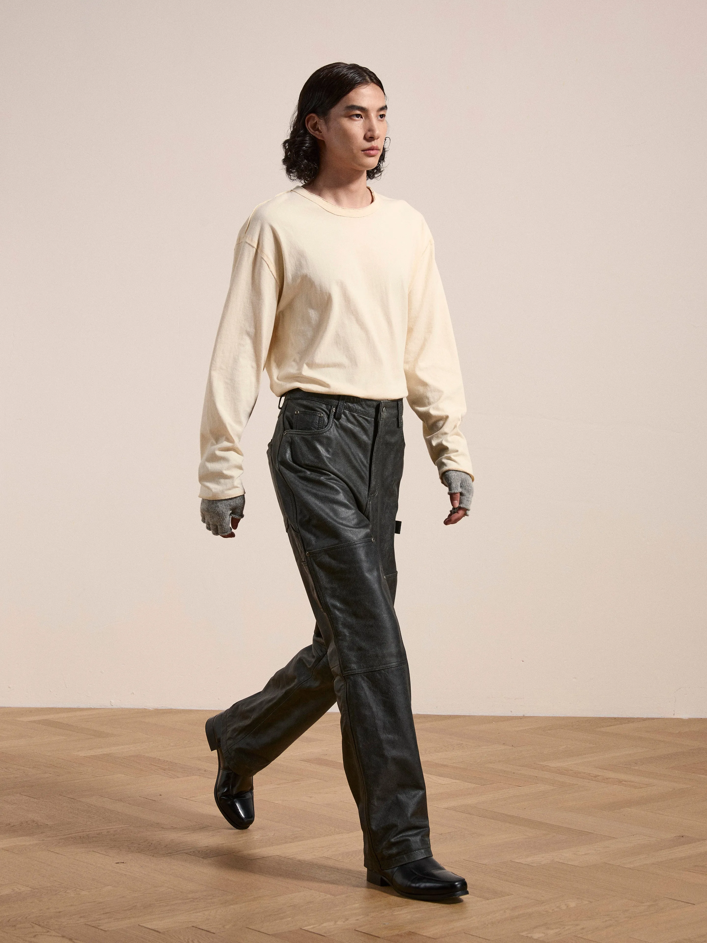 Distressed Genuine Leather Carpenter Pants sold by Found product image thumbnail 3