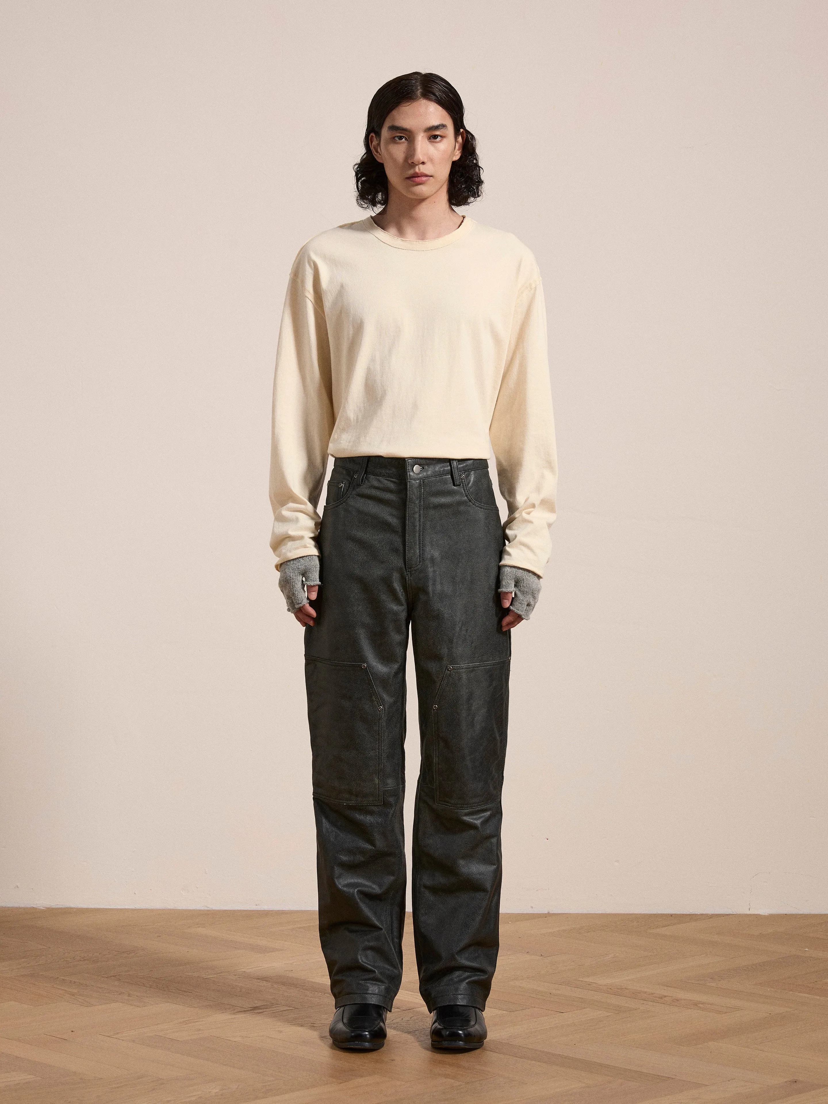 Distressed Genuine Leather Carpenter Pants sold by Found product image thumbnail 2