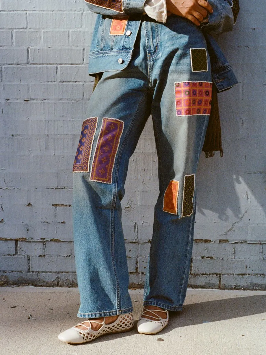 Kantha Patchwork Jeans sold by Found product image thumbnail 4