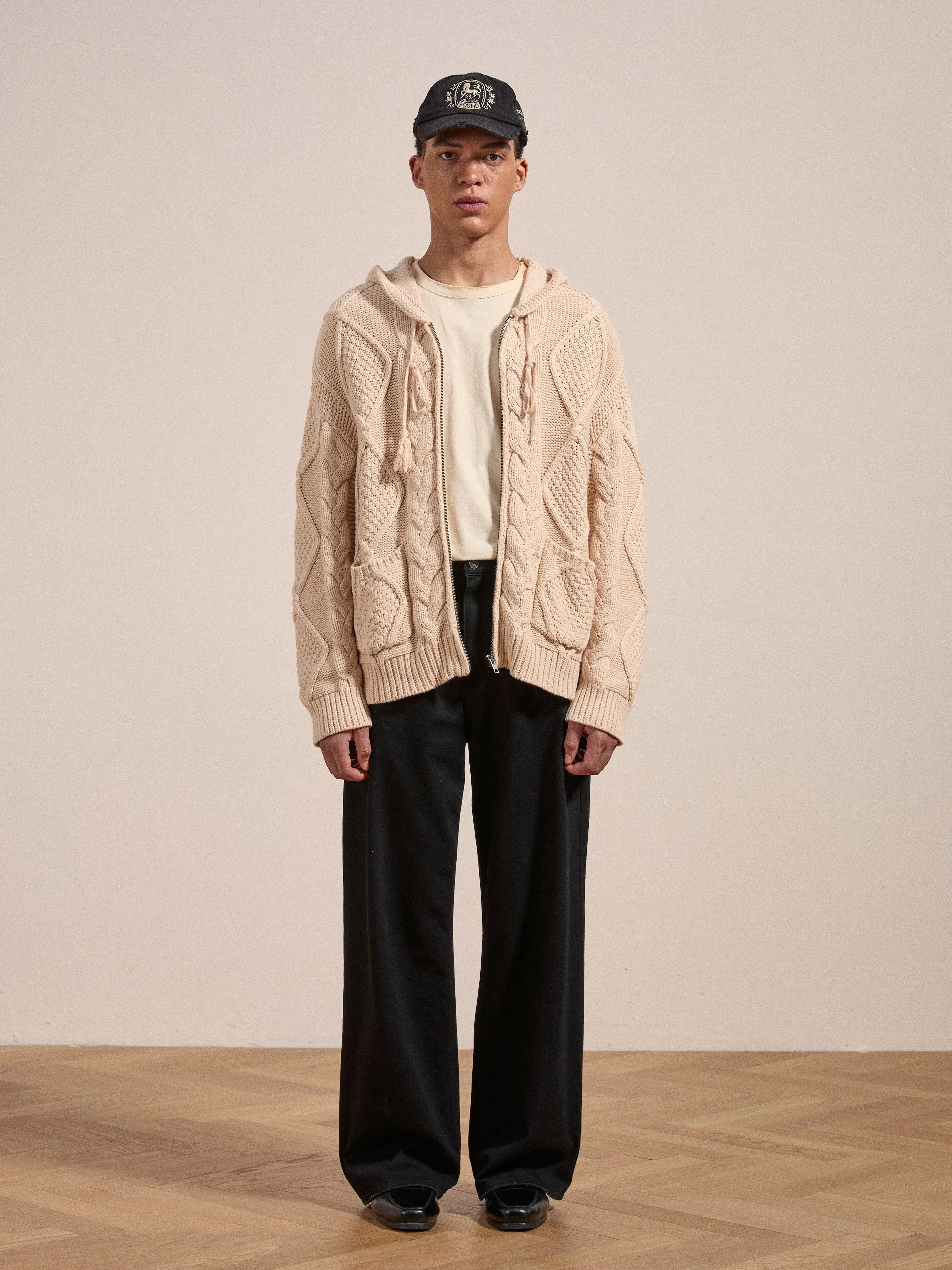 Zip Up Cable Knit Hoodie sold by Found product image thumbnail 4