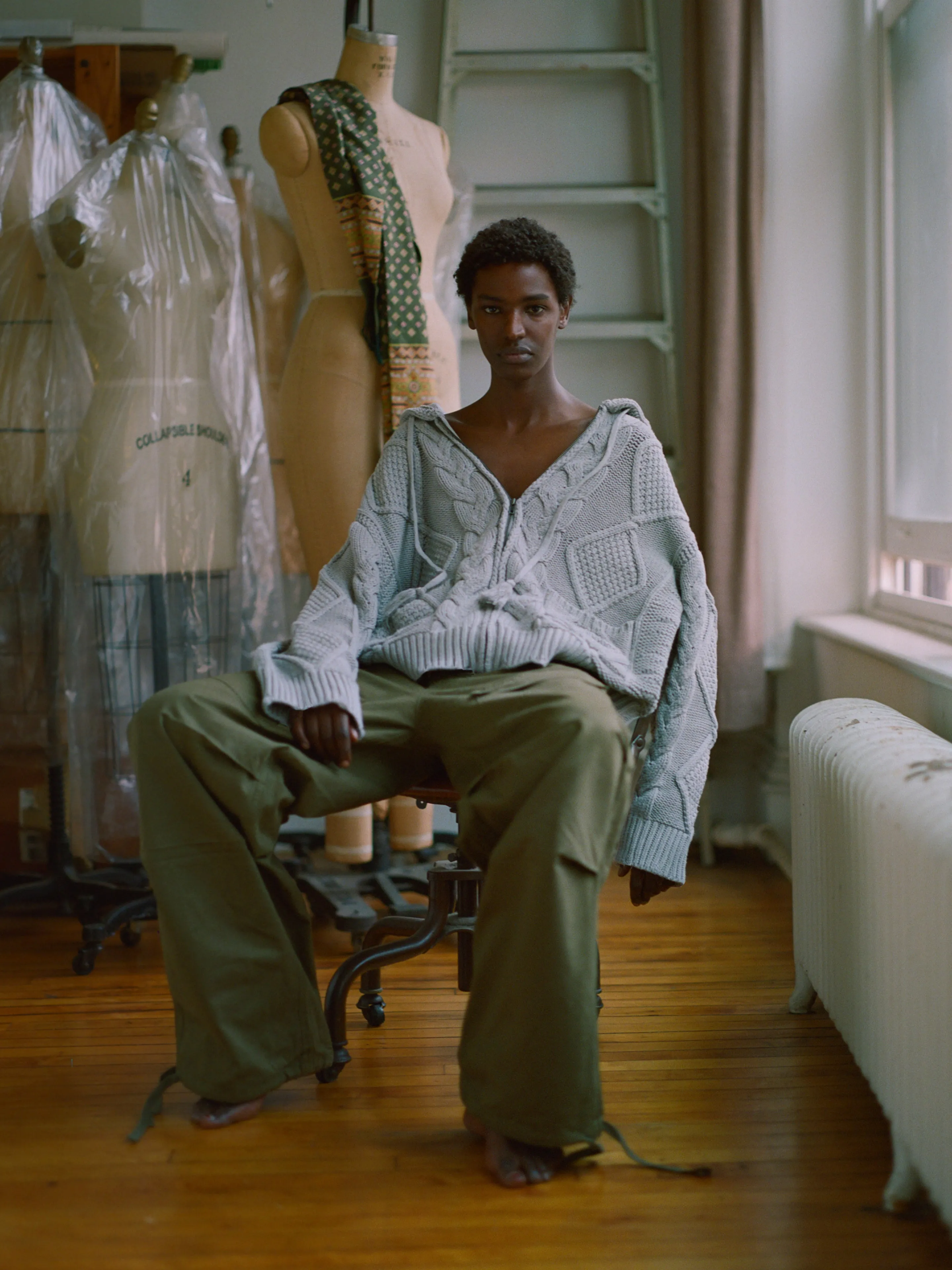 Zip Up Cable Knit Hoodie sold by Found product image thumbnail 4