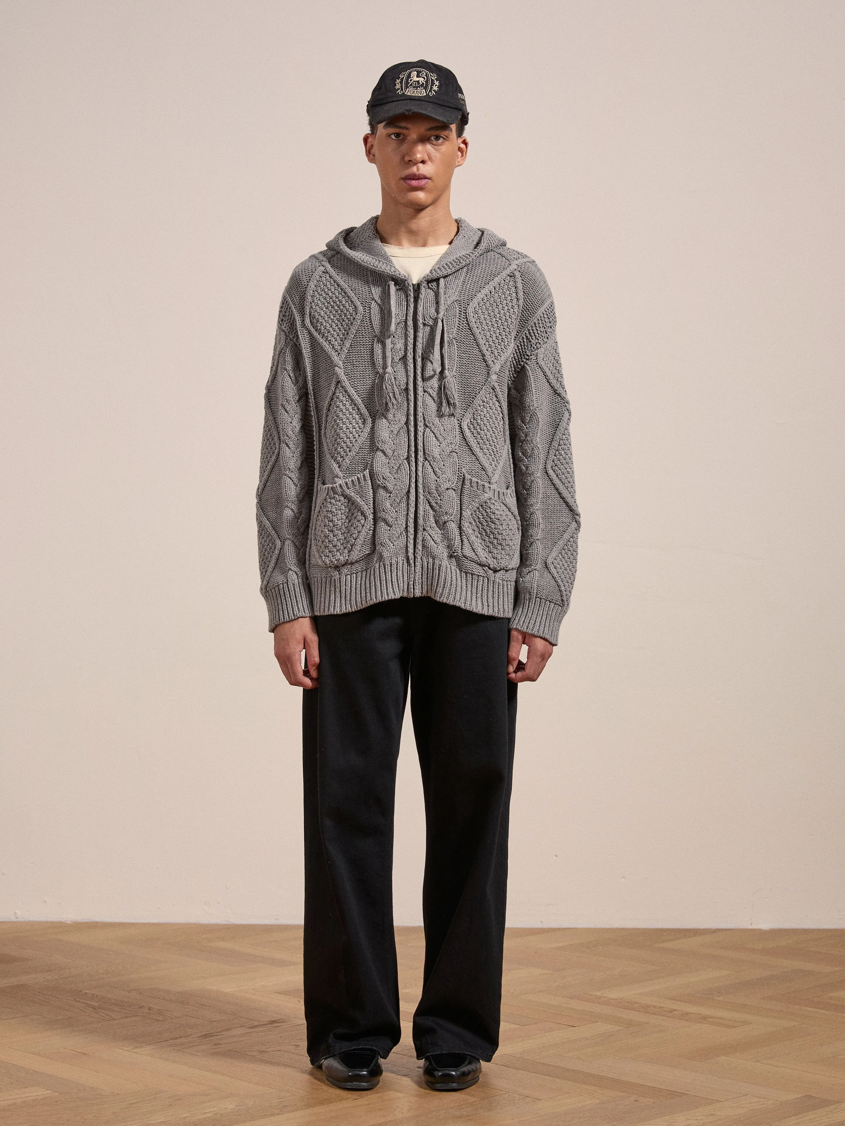 Zip Up Cable Knit Hoodie sold by Found product image thumbnail 5