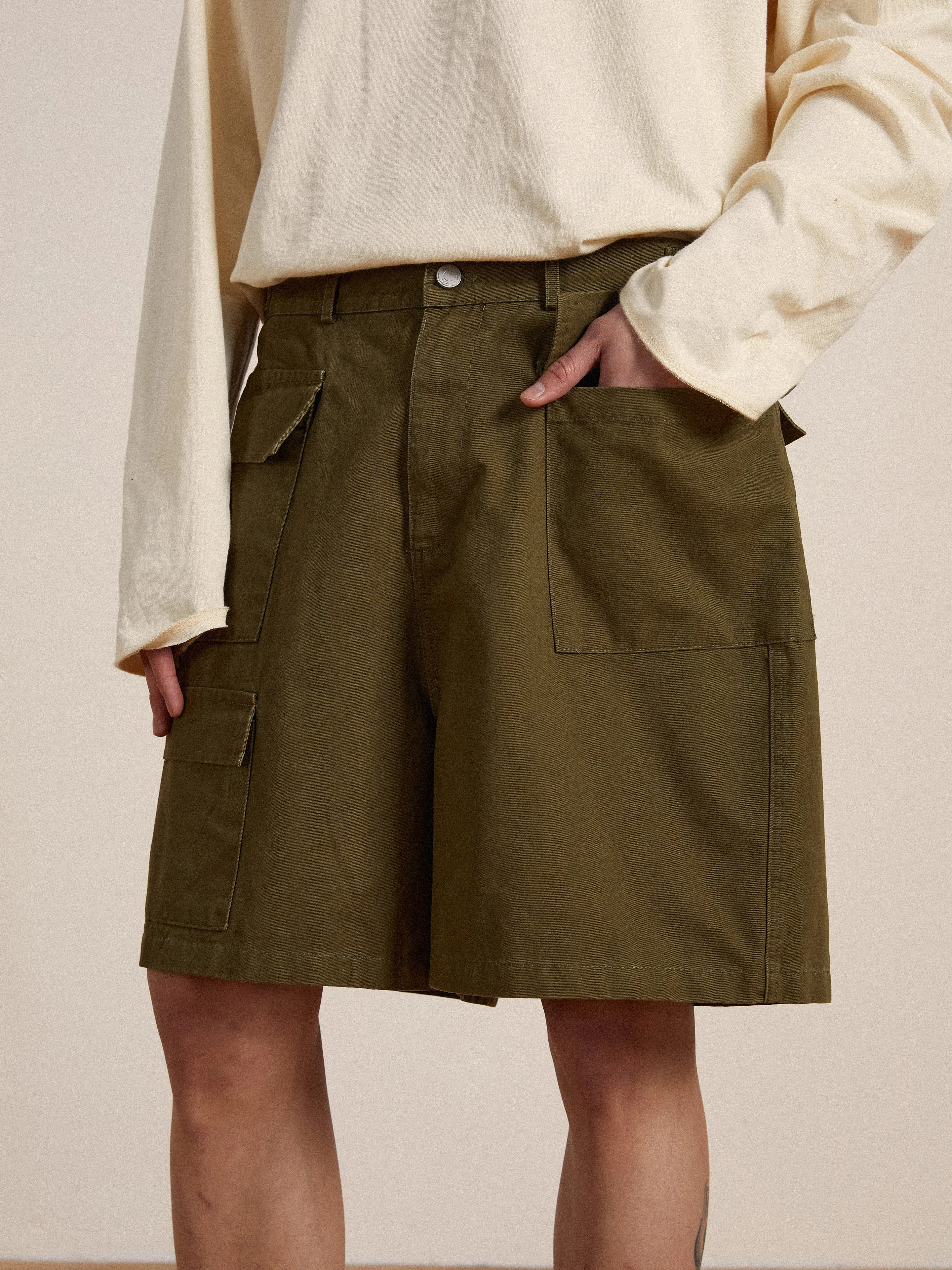 Twill Cargo Shorts sold by Found product image thumbnail 4