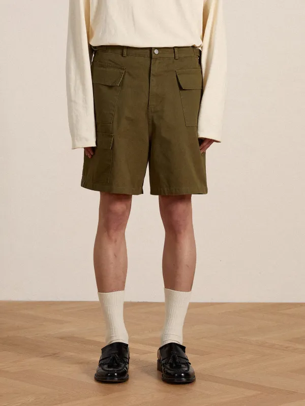 Twill Cargo Shorts sold by Found