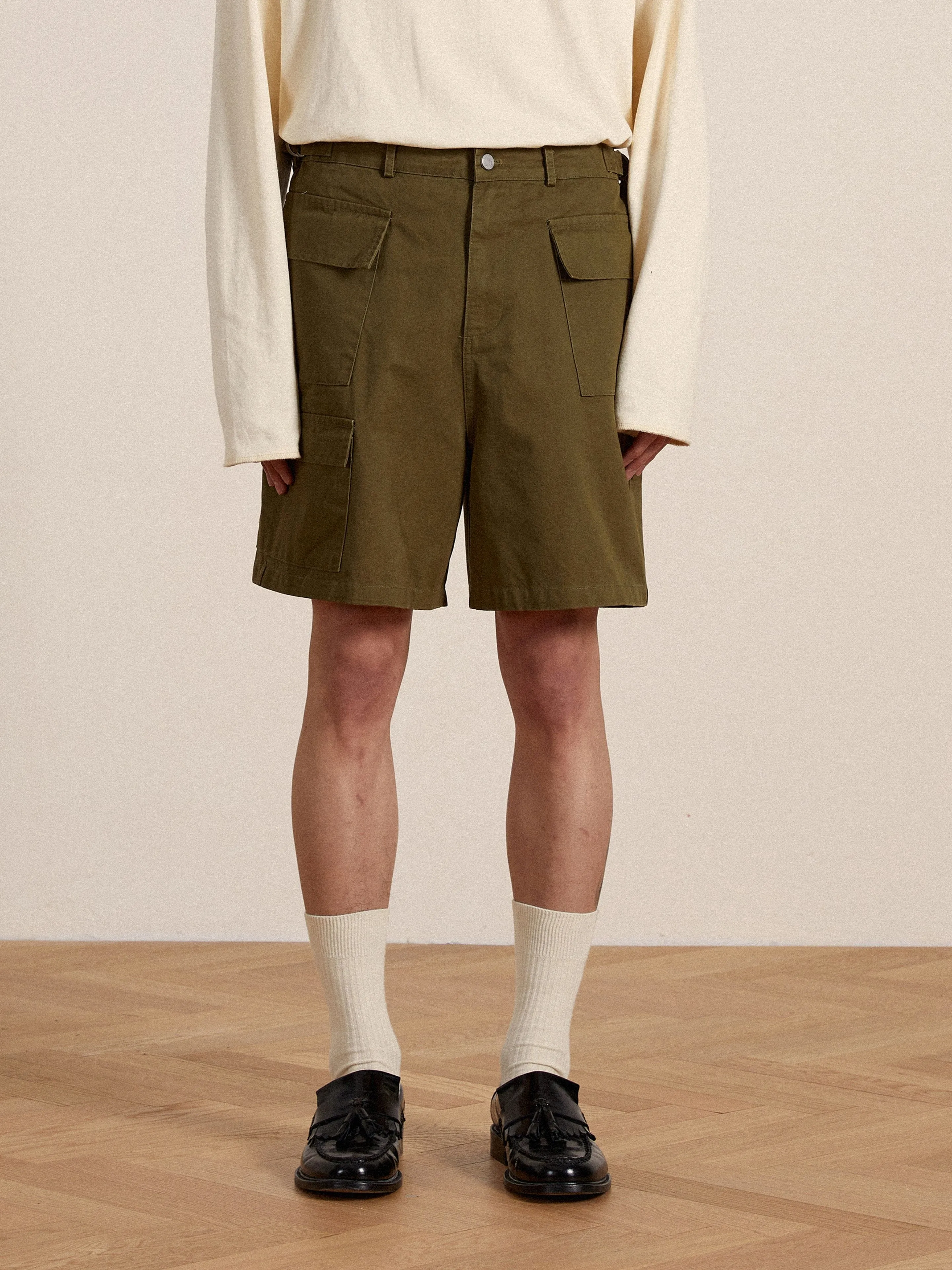 Twill Cargo Shorts sold by Found