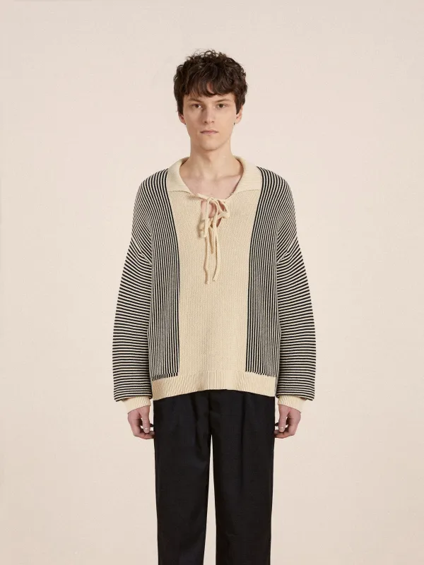 Tabas Tie Knit Collared Sweater sold by Found