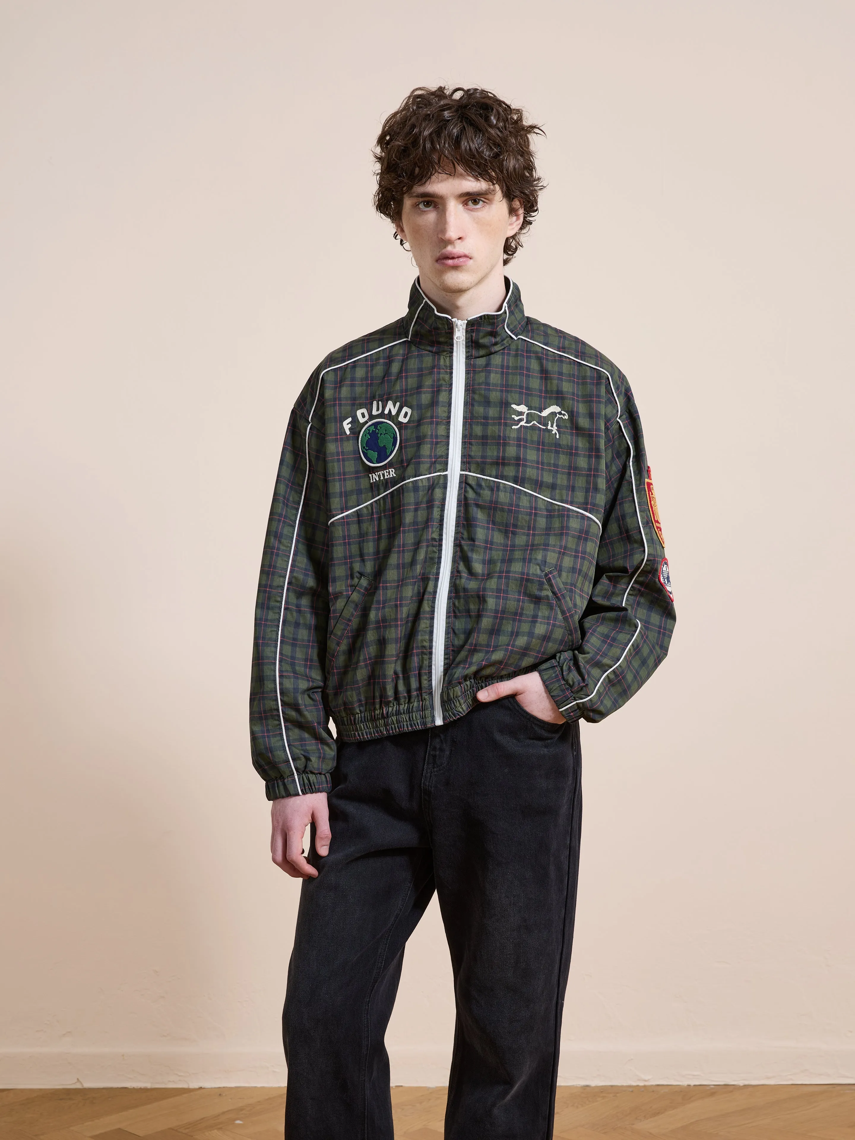 Forest Plaid Track Jacket sold by Found