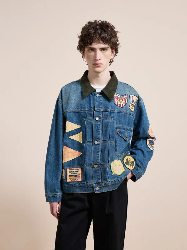 Denim Patchwork Jacket made by Found