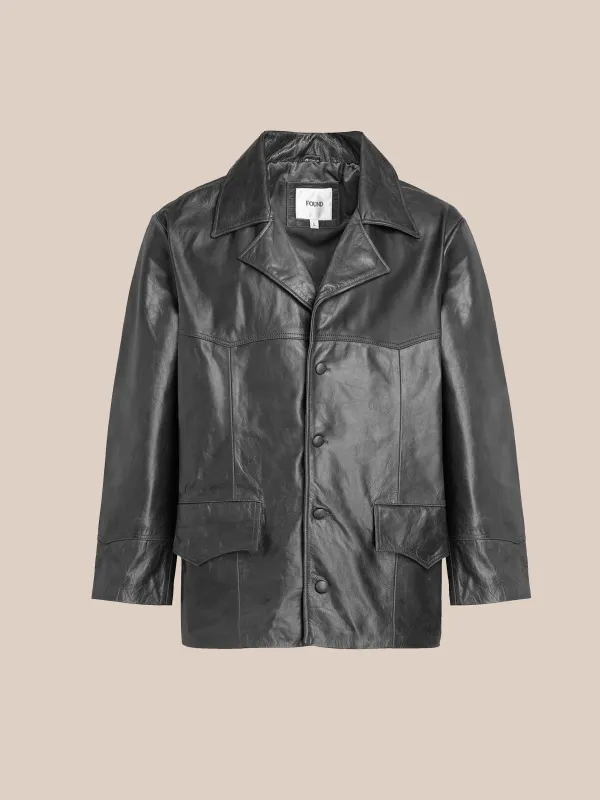 Western Oversized Leather Blazer made by Found