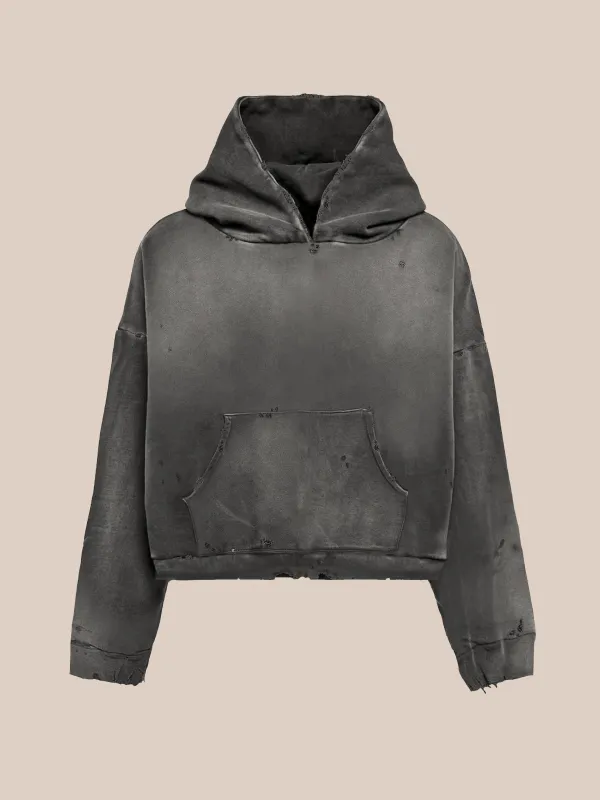 Distressed Pullover Hoodie made by Found