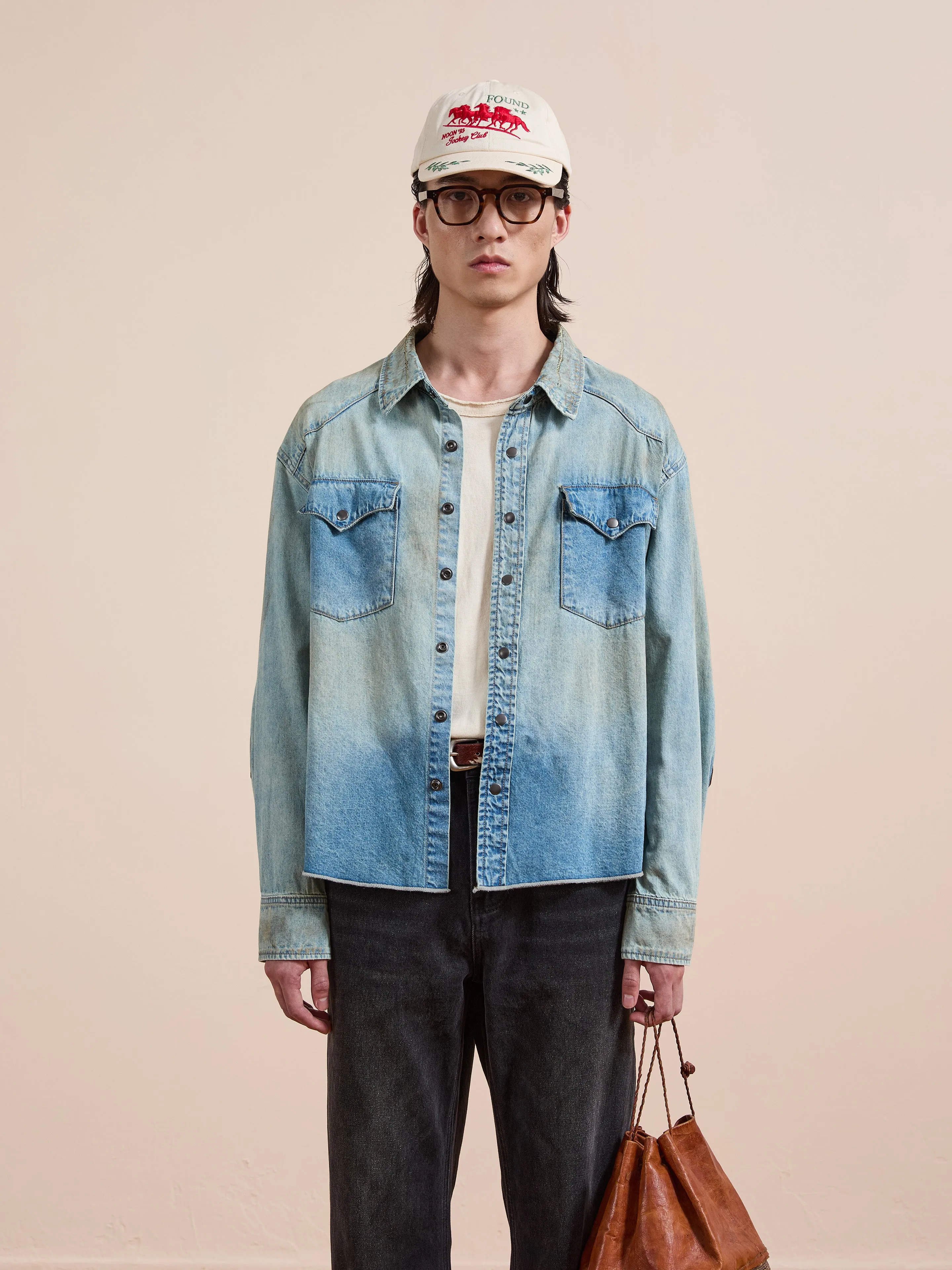 Denim Western Snap Button Shirt sold by Found product image thumbnail 2