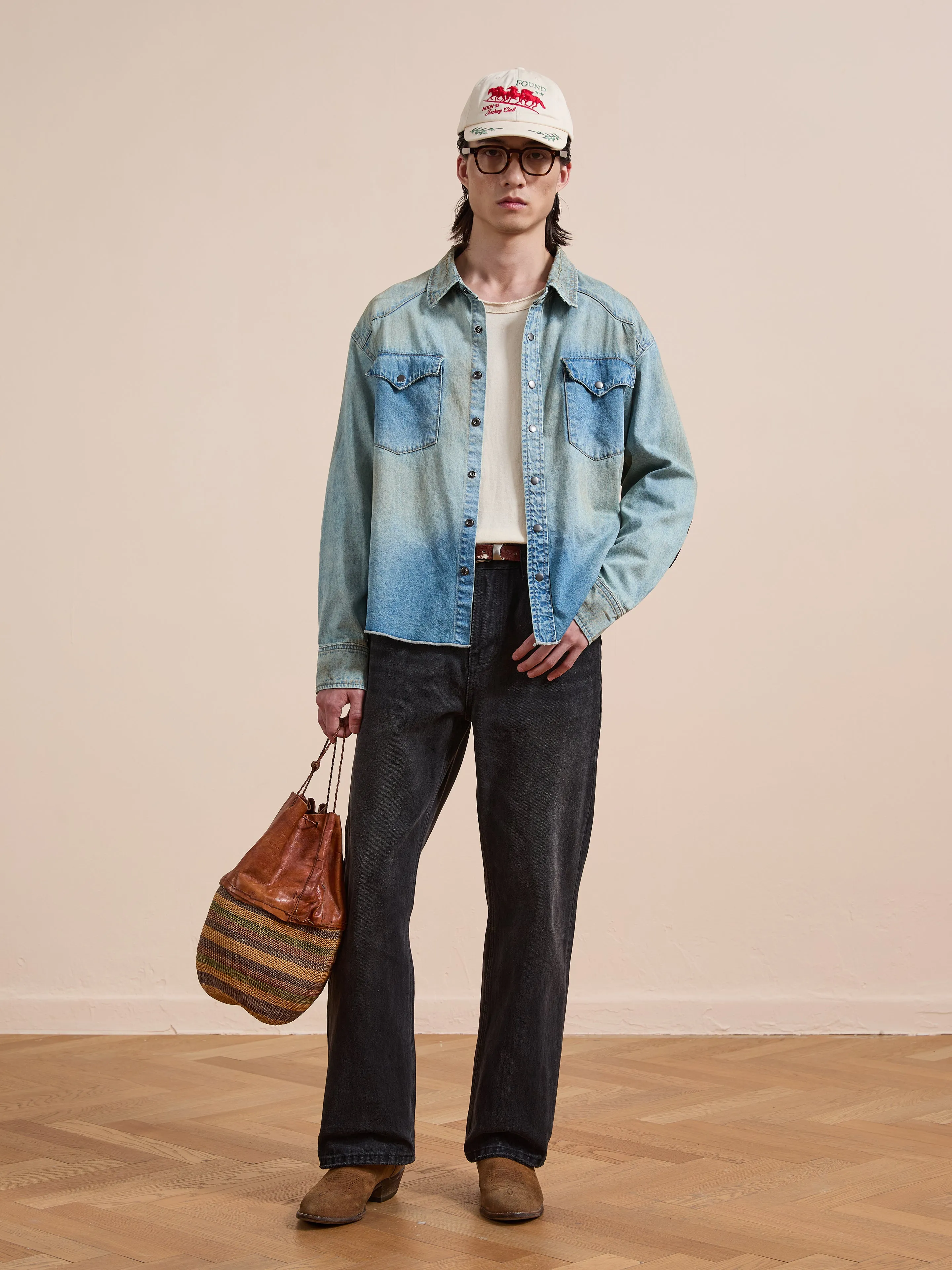 Denim Western Snap Button Shirt sold by Found product image thumbnail 5