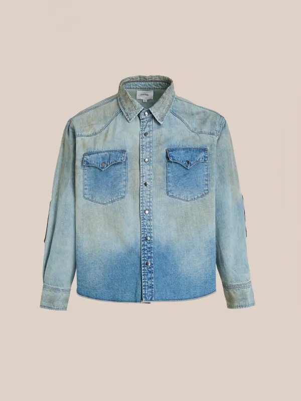 Denim Western Snap Button Shirt made by Found