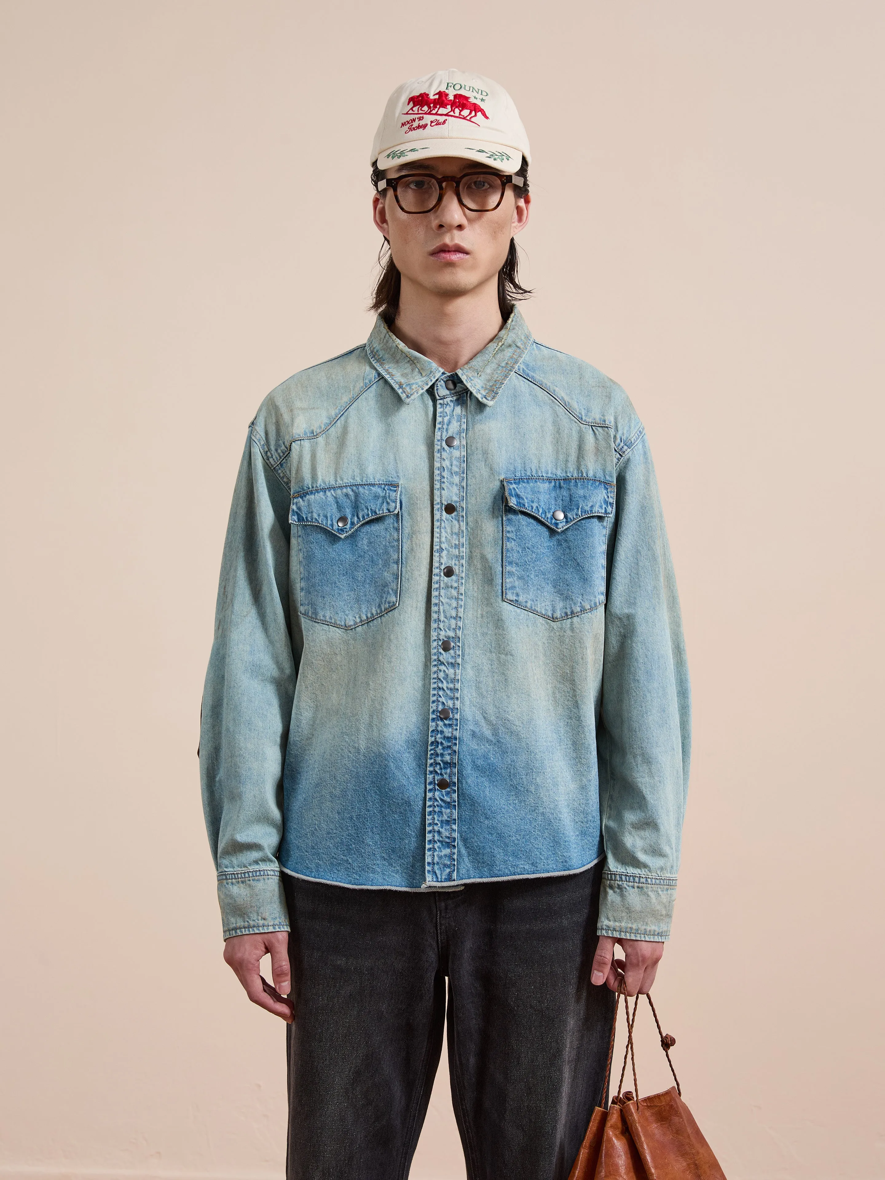 Denim Western Snap Button Shirt sold by Found product image thumbnail 3